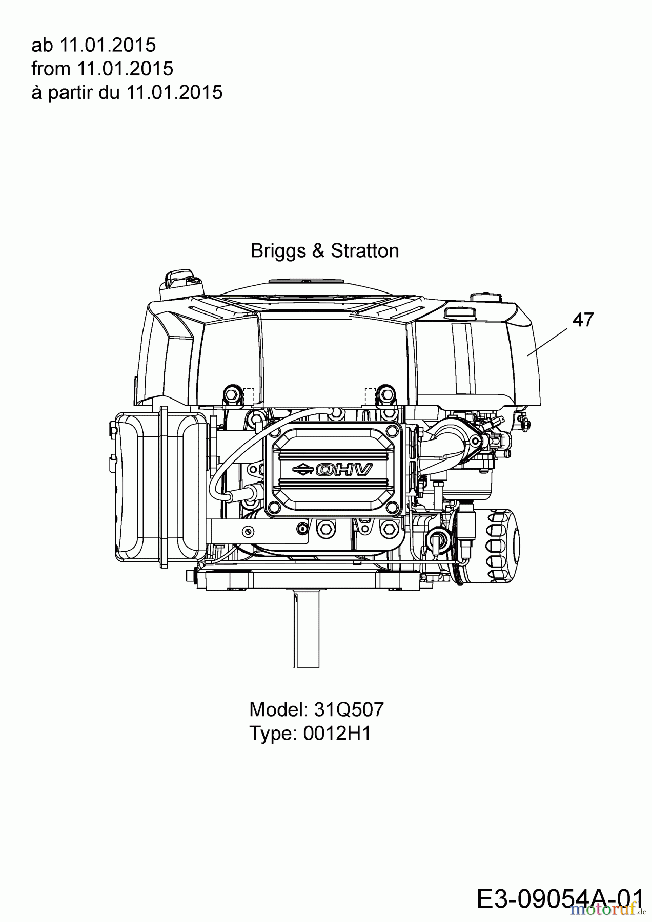MTD Rasentraktoren Smart RG 145 13HM76KG600 (2015) Motor Briggs & Stratton ab 11.01.2015