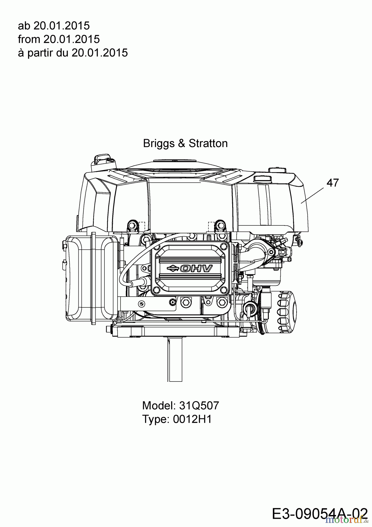 MTD Rasentraktoren LTEX 92 T 13HM76KE682 (2015) Motor Briggs & Stratton ab 20.01.2015