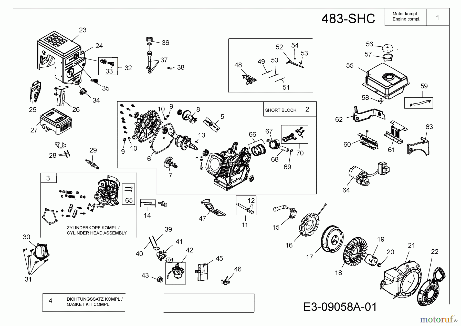 MTD-Motoren MTD horizontal 483-SHC 752Z483-SHC (2015) Motor
