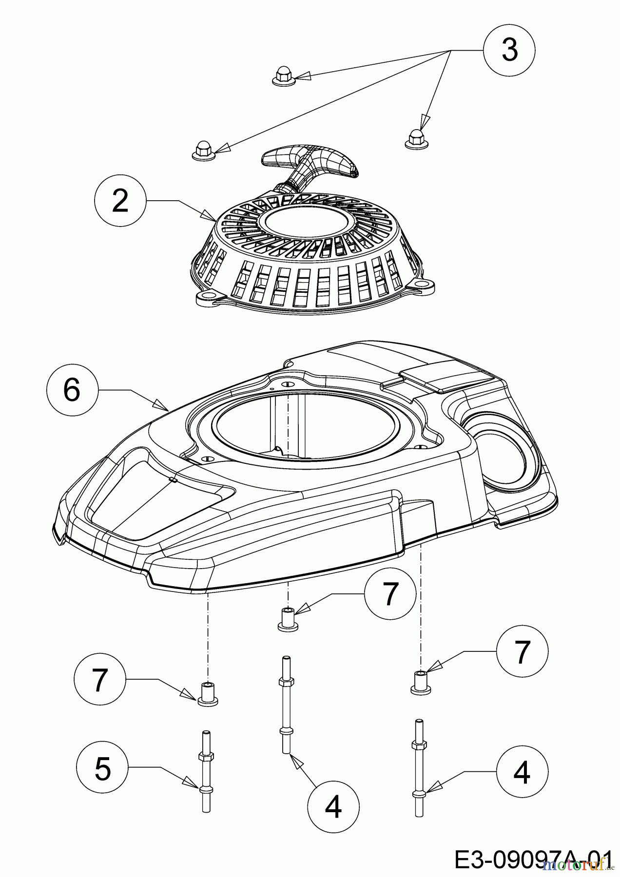  MTD-Motoren Vertikal 1X65CU 752Z1X65CU  (2015) Gebläsegehäuse, Reversierstarter