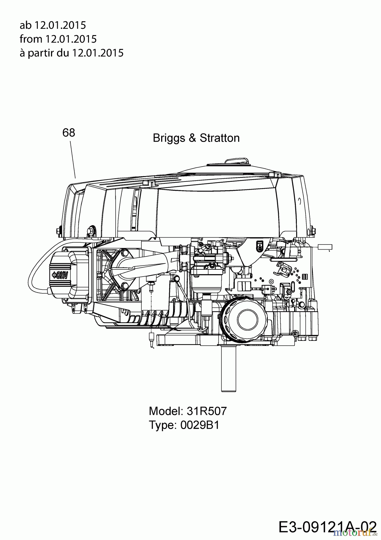 Mr. Bricolage Rasentraktoren BT 155-92 AH 2 13HM71KE648 (2015) Motor Briggs & Stratton ab 12.01.2015