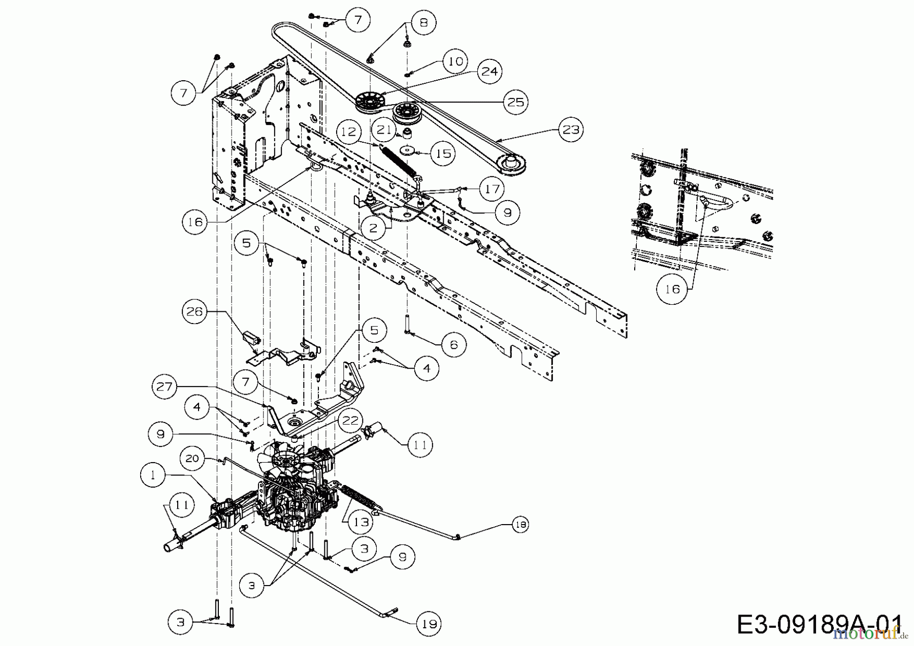  Troy-Bilt Rasentraktoren TB 2042 13APA1KS309  (2015) Fahrantrieb