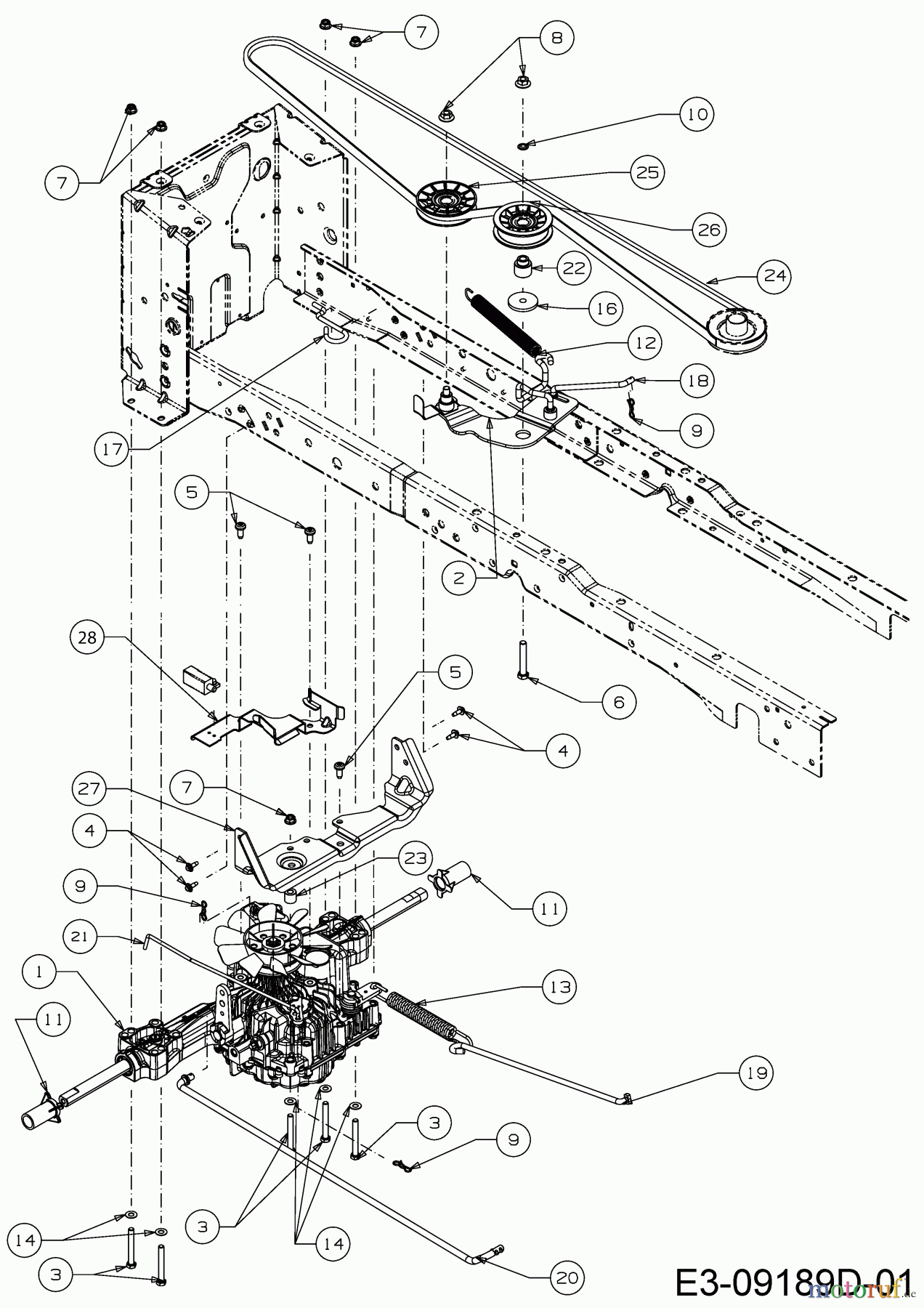 Cub Cadet Rasentraktoren XT1 OS96 13A8A1CF603 (2018) Fahrantrieb