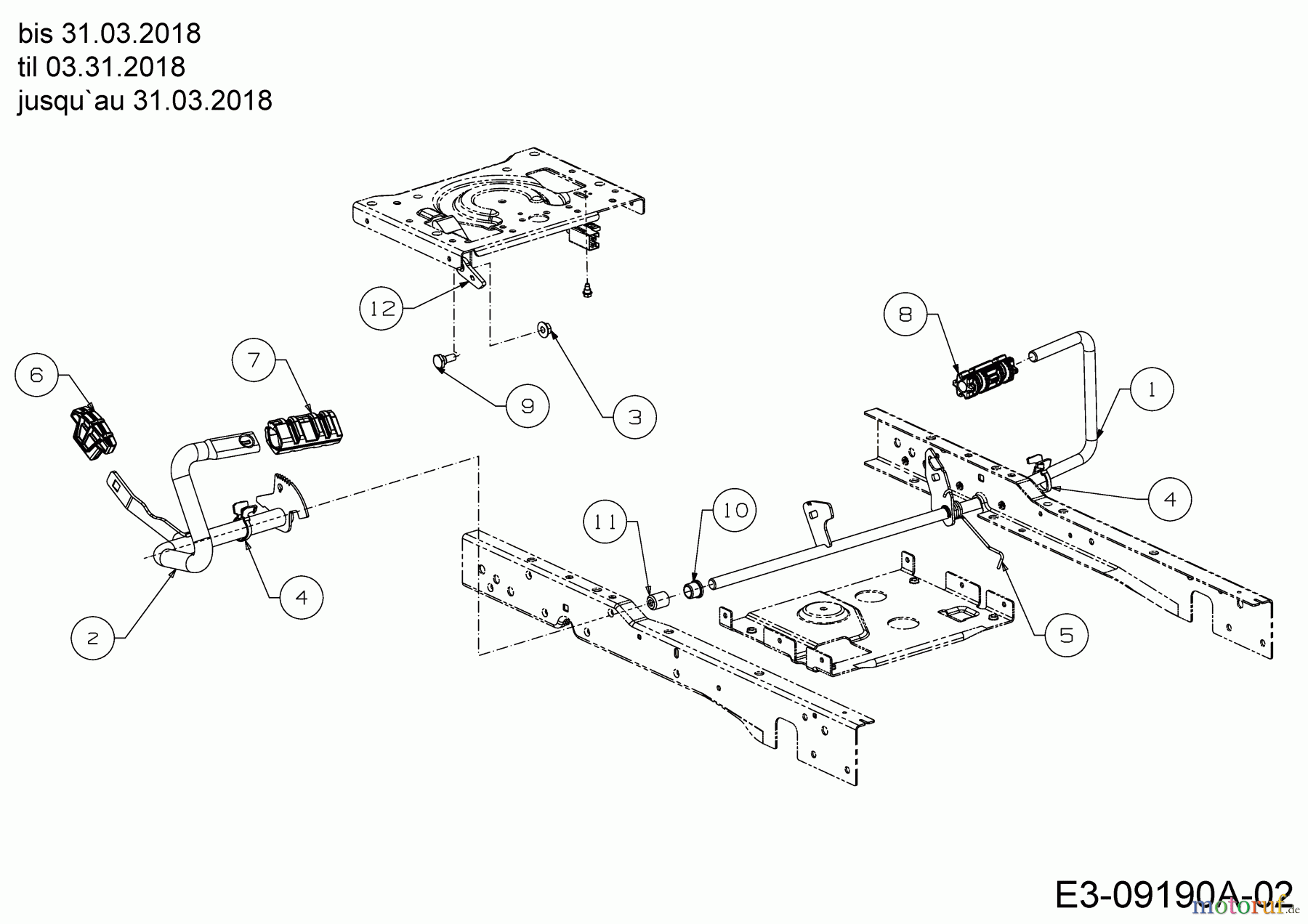 Cub Cadet Rasentraktoren XT2 PS107 13AGA1CS603 (2018) Pedale bis 31.03.2018