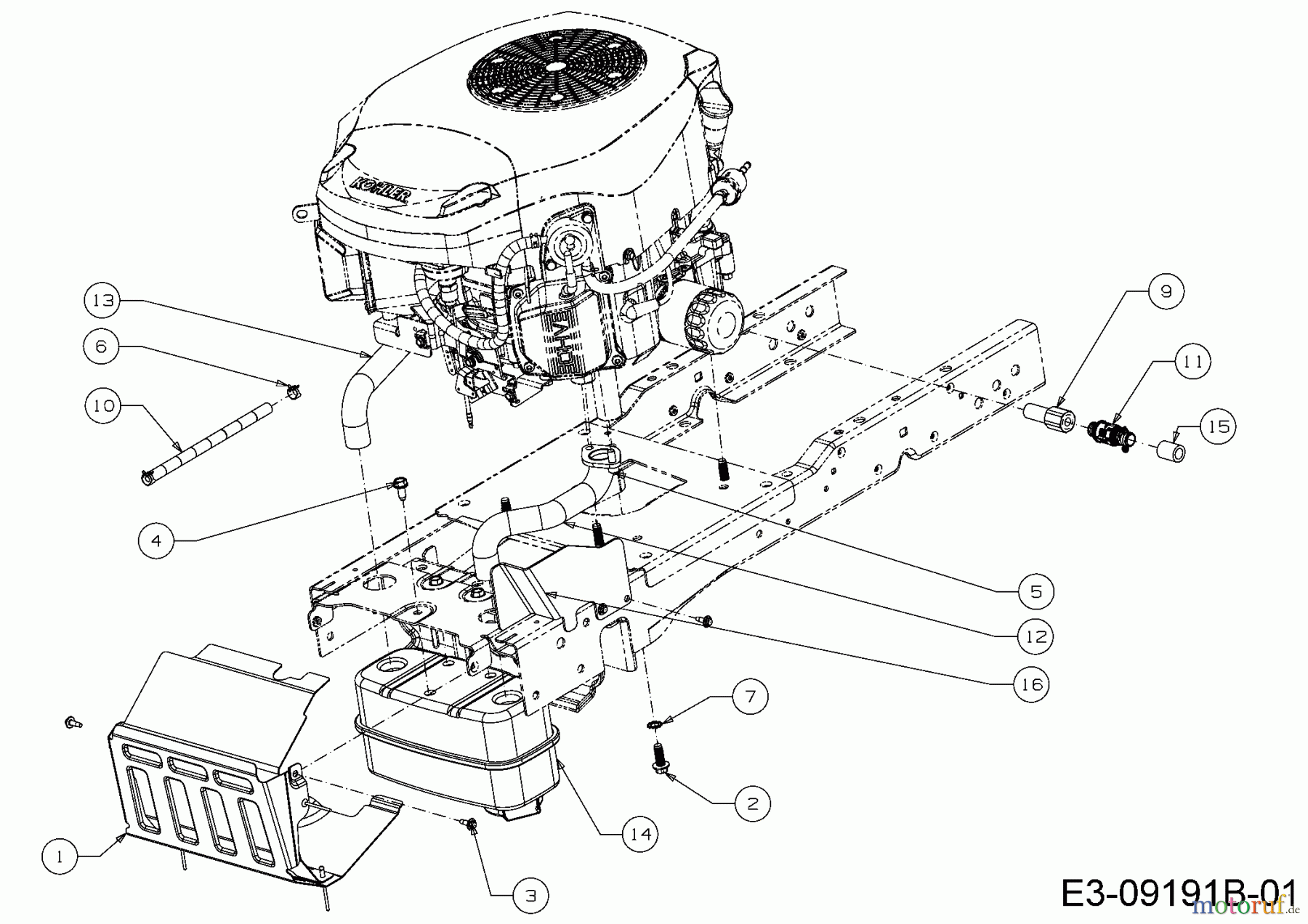  Troy-Bilt Gartentraktoren Super Bronco GT 54 FAB 14A7A3KA066  (2016) Motorzubehör