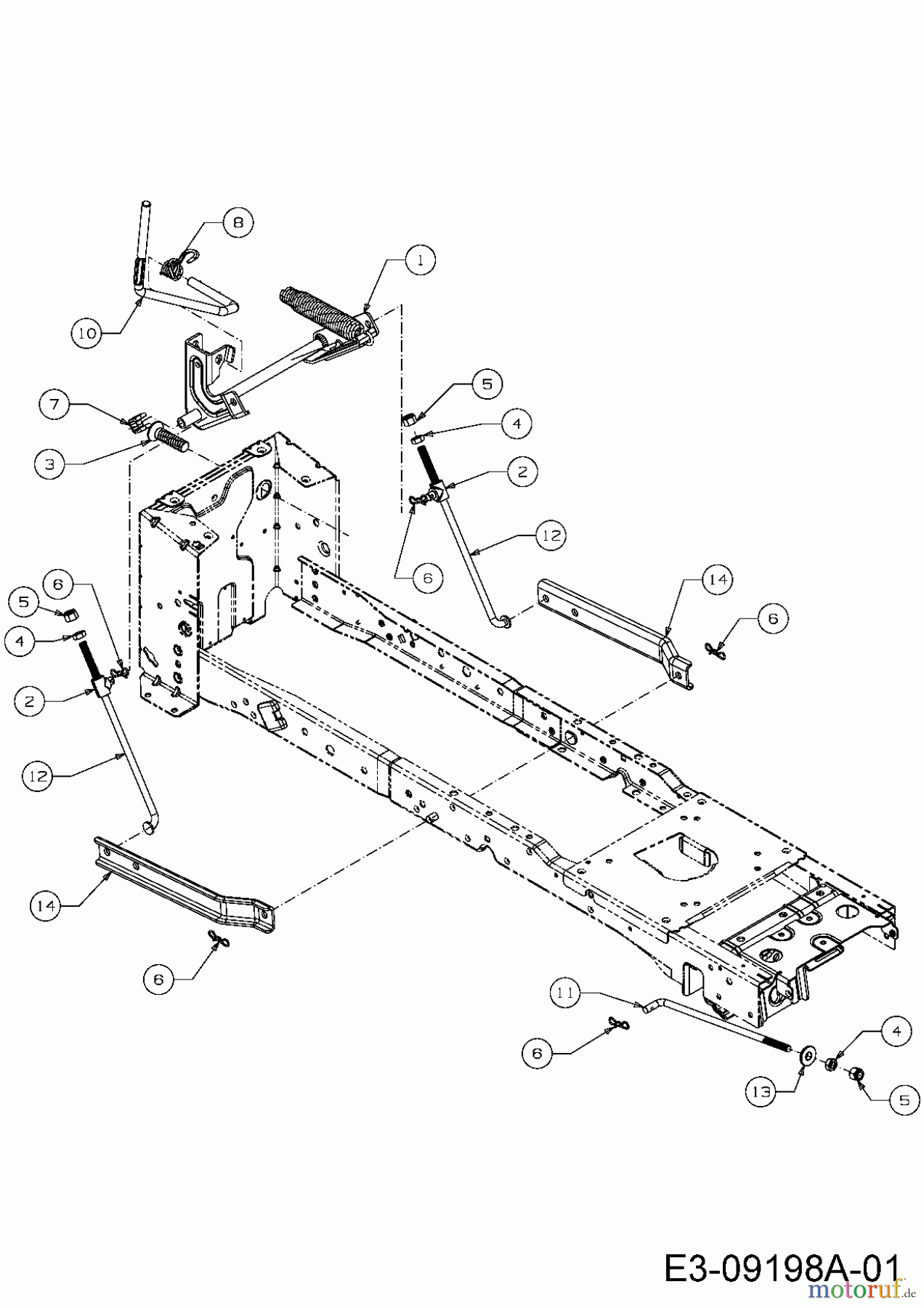 Troy-Bilt Gartentraktoren Super Bronco GT 54 FAB 14A7A3KA066 (2016) Mähwerksaushebung