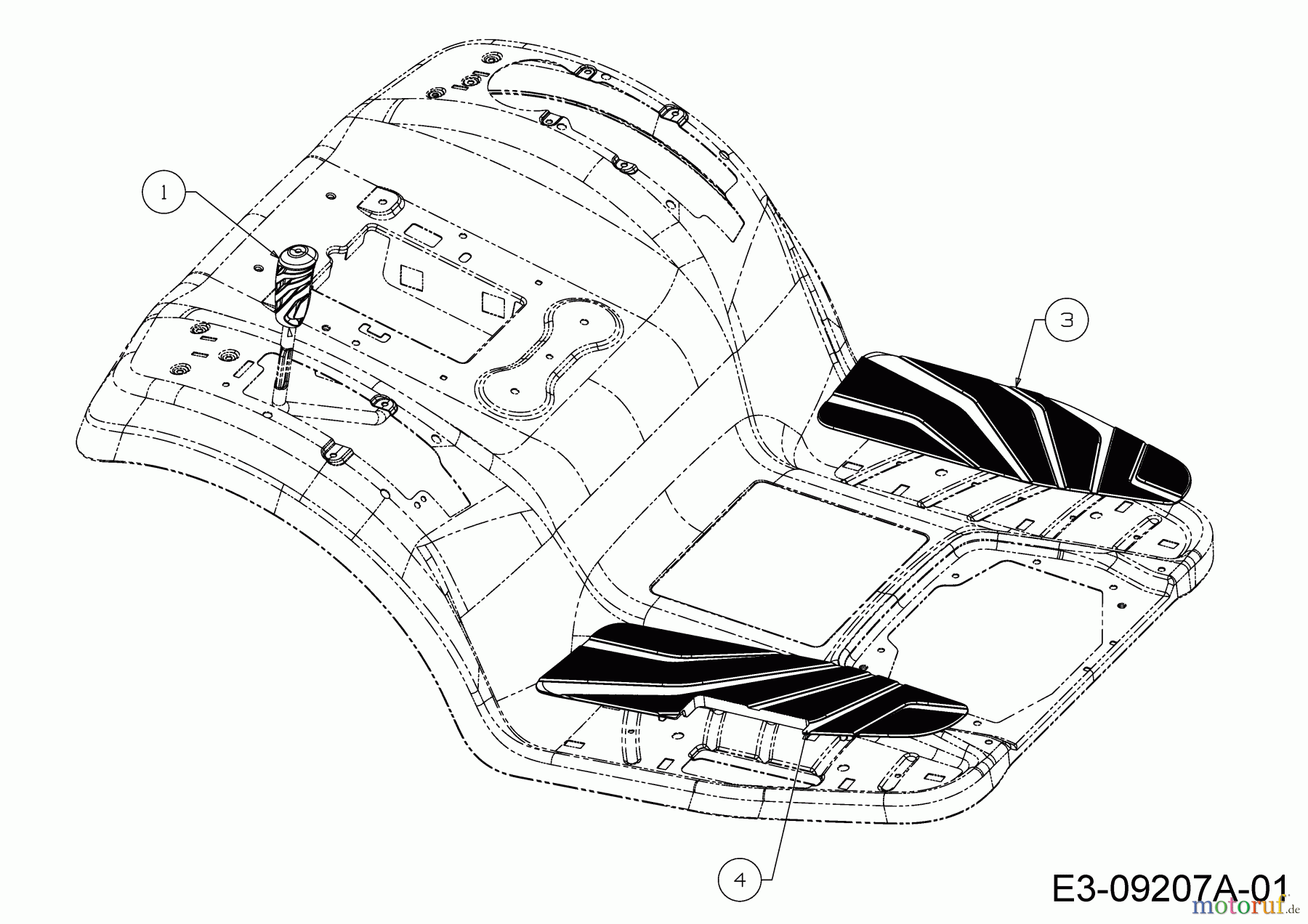 Cub Cadet Rasentraktoren XT2 PS117 13AGA1CT603 (2017) Handgriff, Trittbrettbelag