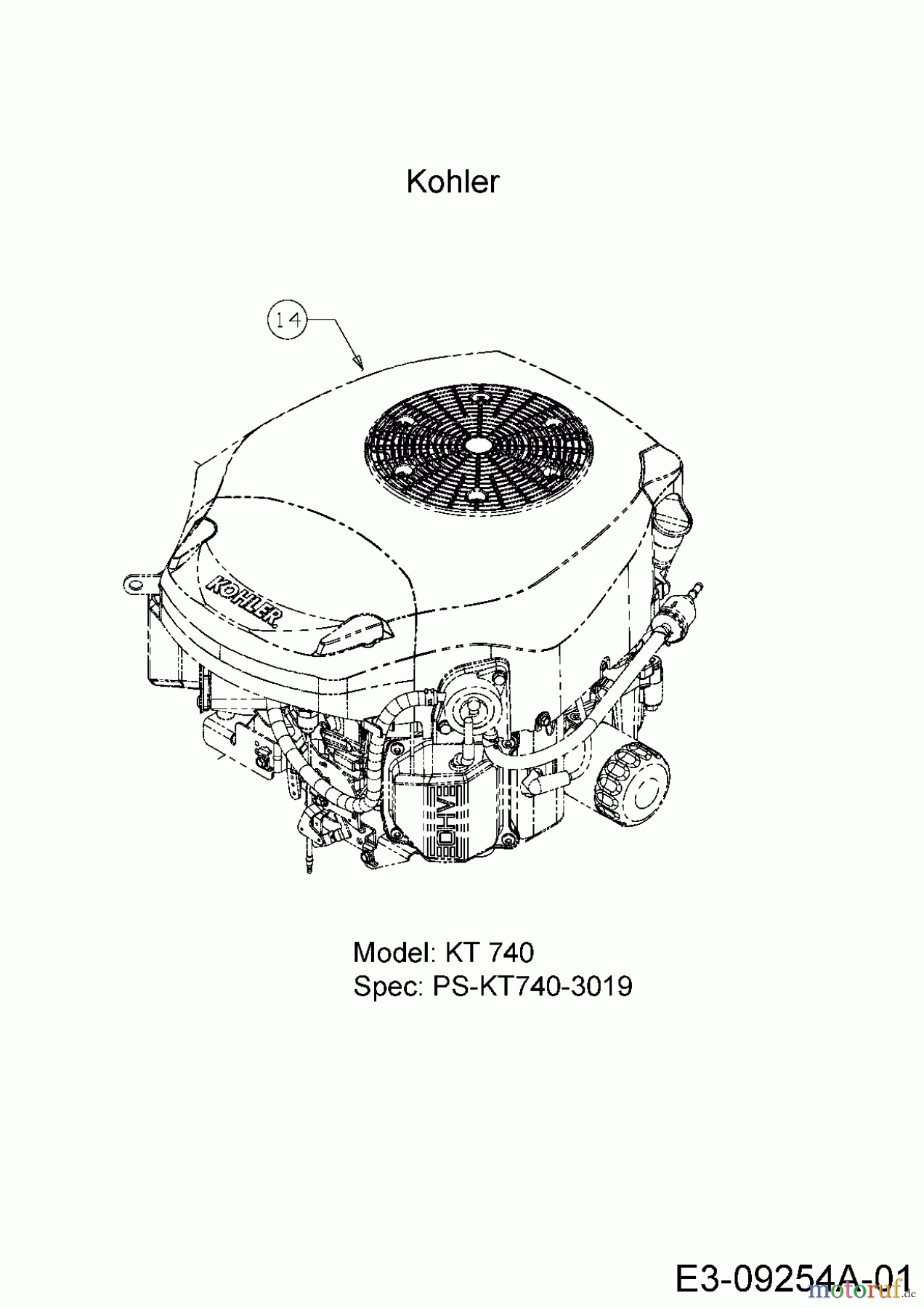 Massey Ferguson Gartentraktoren MF 54-25 SD 14BQ94GK395 (2015) Motor Kohler