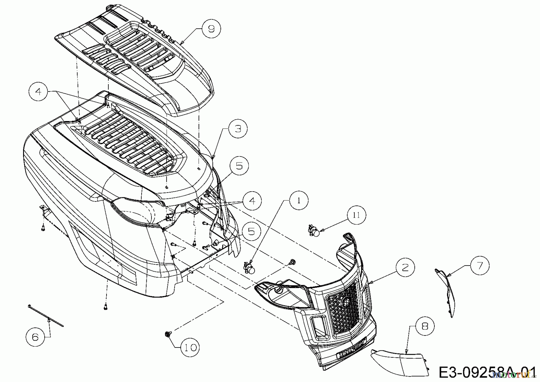 Troy-Bilt Gartentraktoren TB 2654 14AR94KK066 (2015) Motorhaube K-Style
