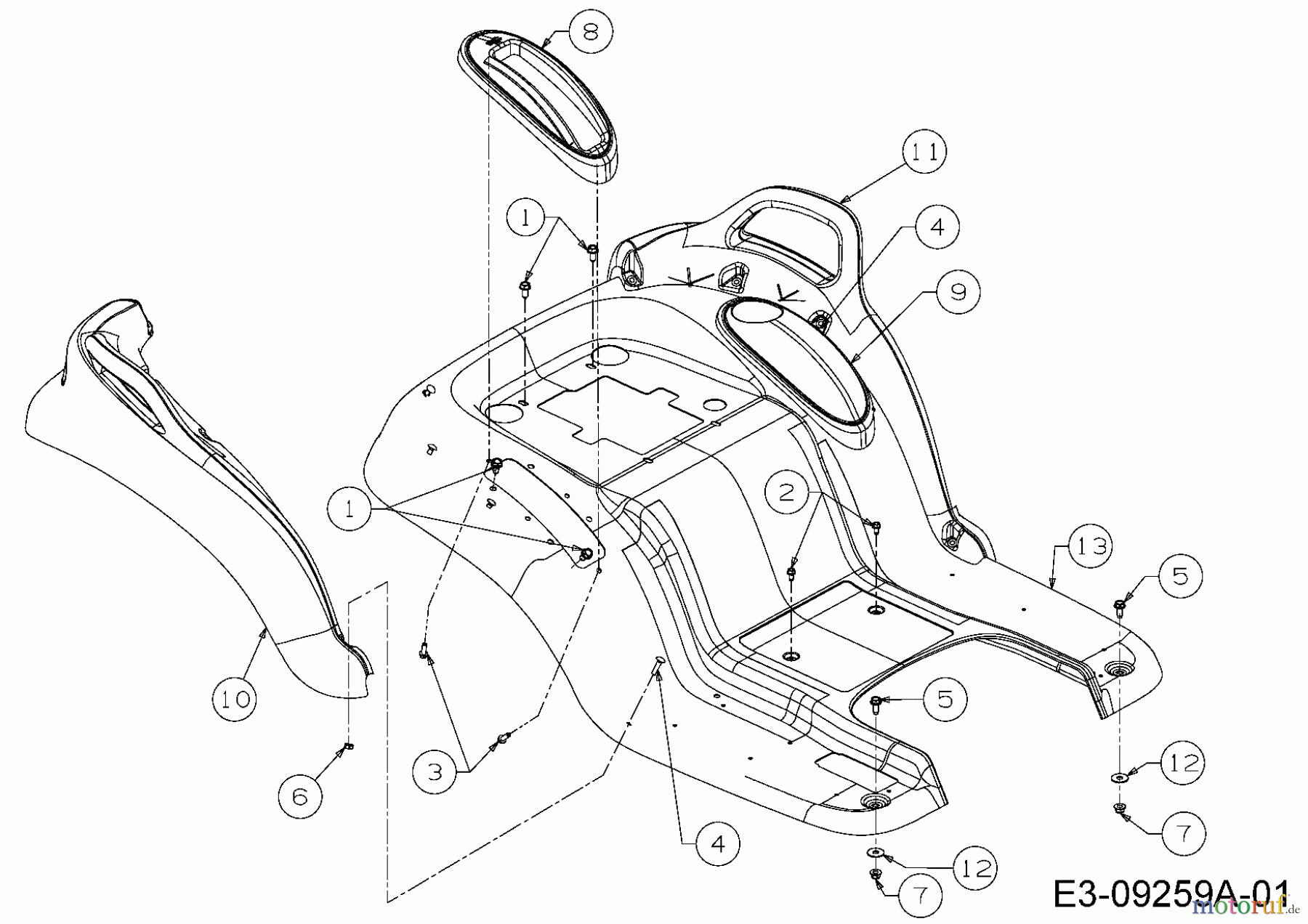 Troy-Bilt Gartentraktoren TB 2654 14AR94KK066 (2015) Sitzwanne