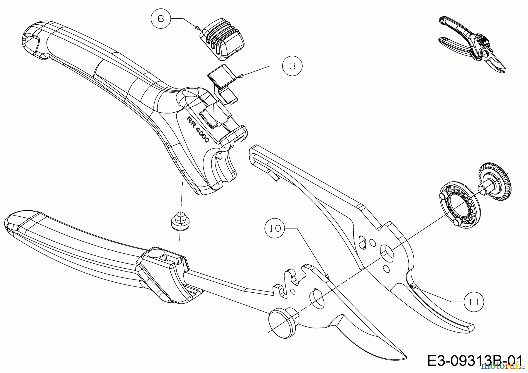Wolf-Garten Gartenscheren RR 4000 73AFA004650 (2017) Grundgerät