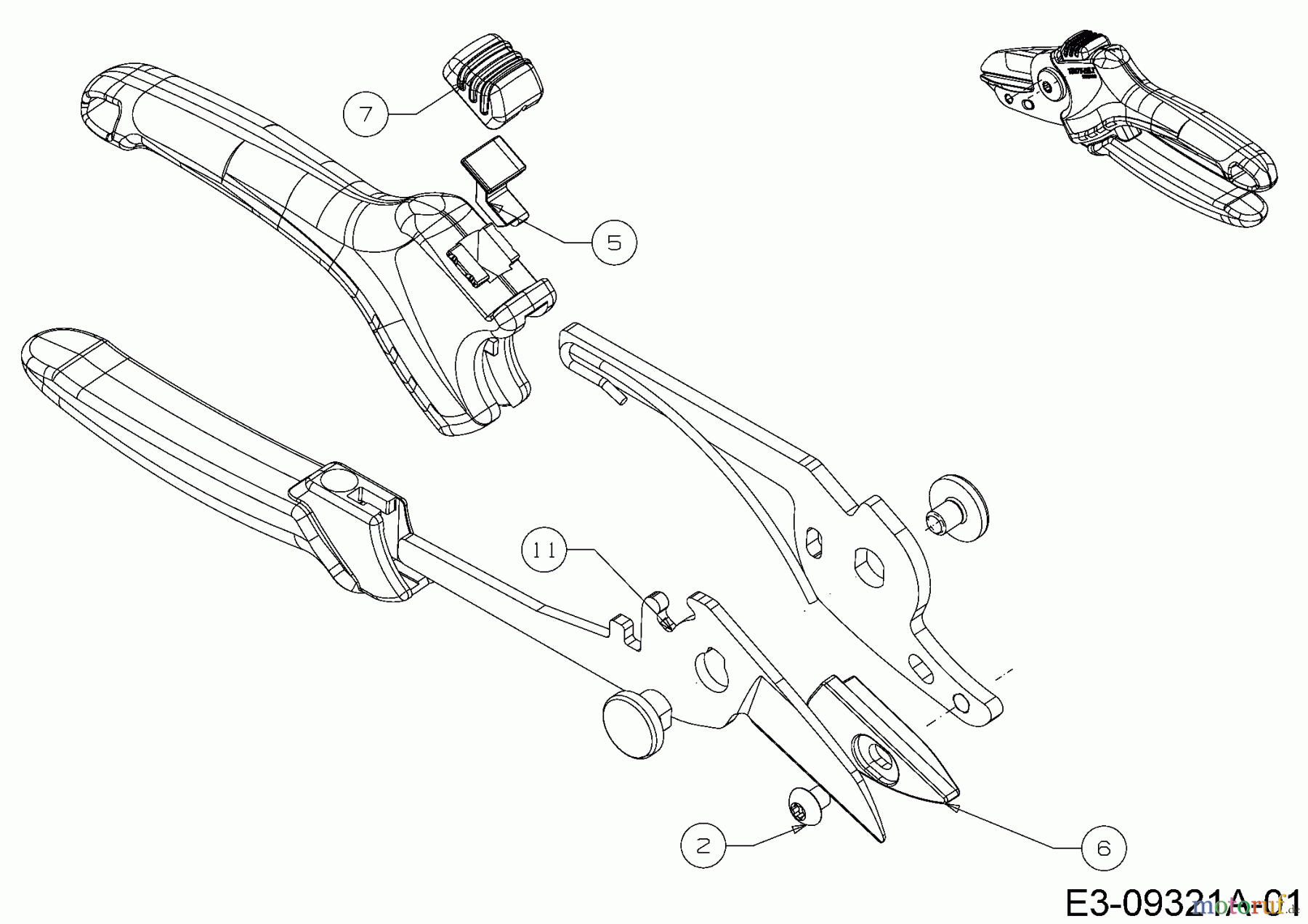 Troy-Bilt Gartenscheren RS 2500 (TB) 490-851-Y014 (2016) Grundgerät