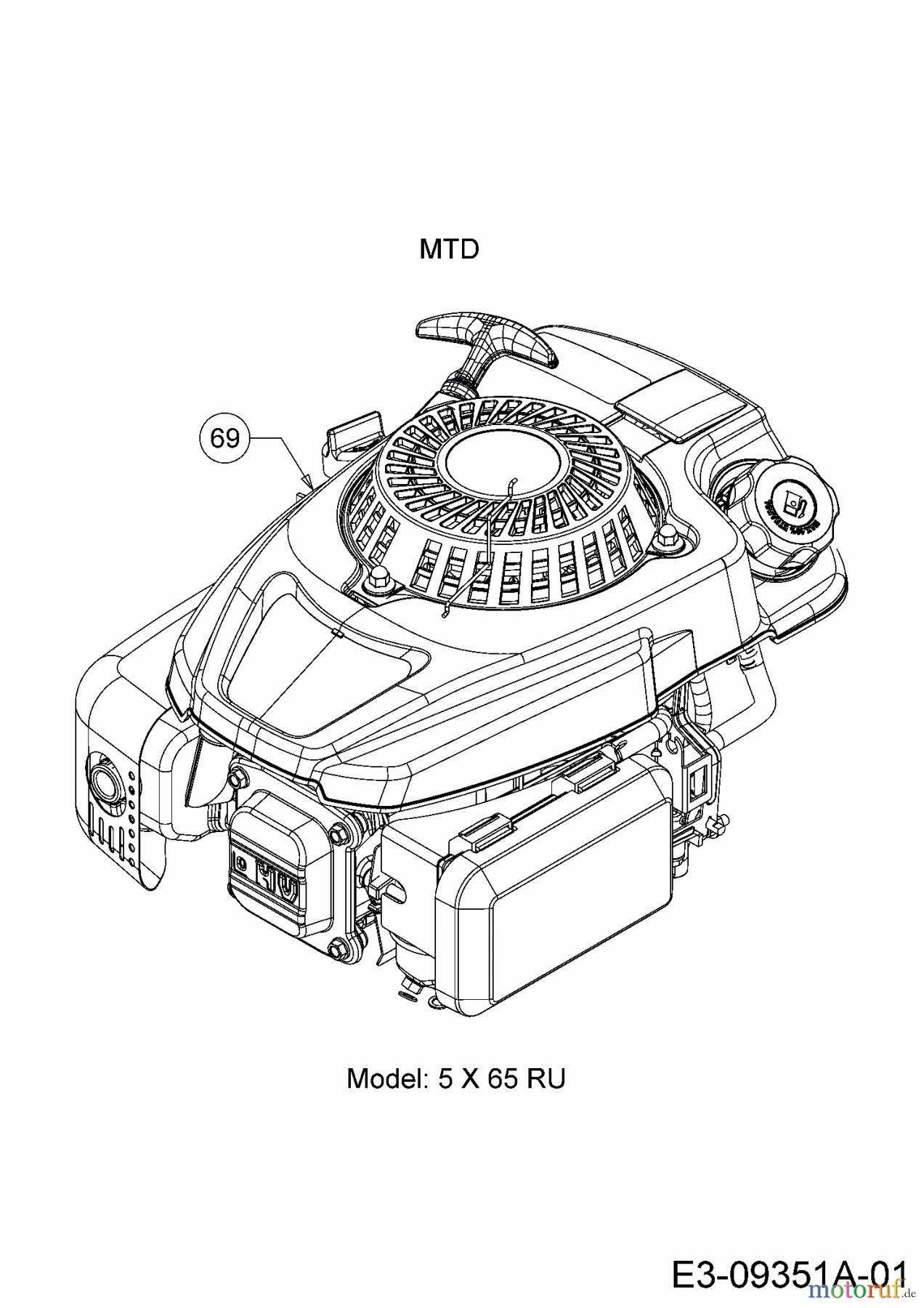 Cub Cadet Motormäher mit Antrieb SC 500 HW 12ABD22J710 (2016) Motor MTD