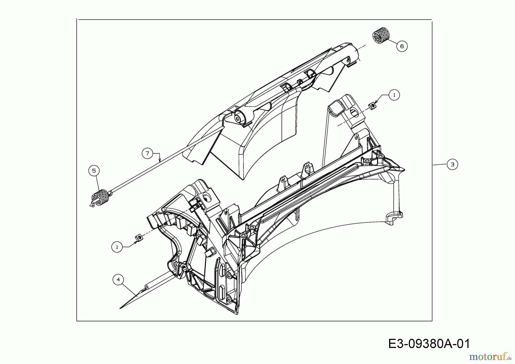  Troy-Bilt Motormäher mit Antrieb TB 240 12AVB2AQ711  (2018) Leitstück hinten, Stange Heckklappe