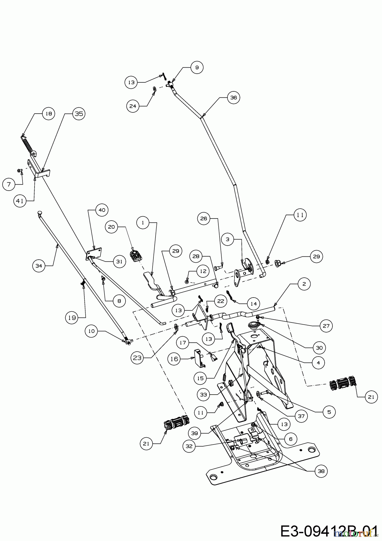 Cub Cadet Rasentraktoren LR2 NR76 13B221HD603 (2017) Bremsstange, Schaltstange, Pedal