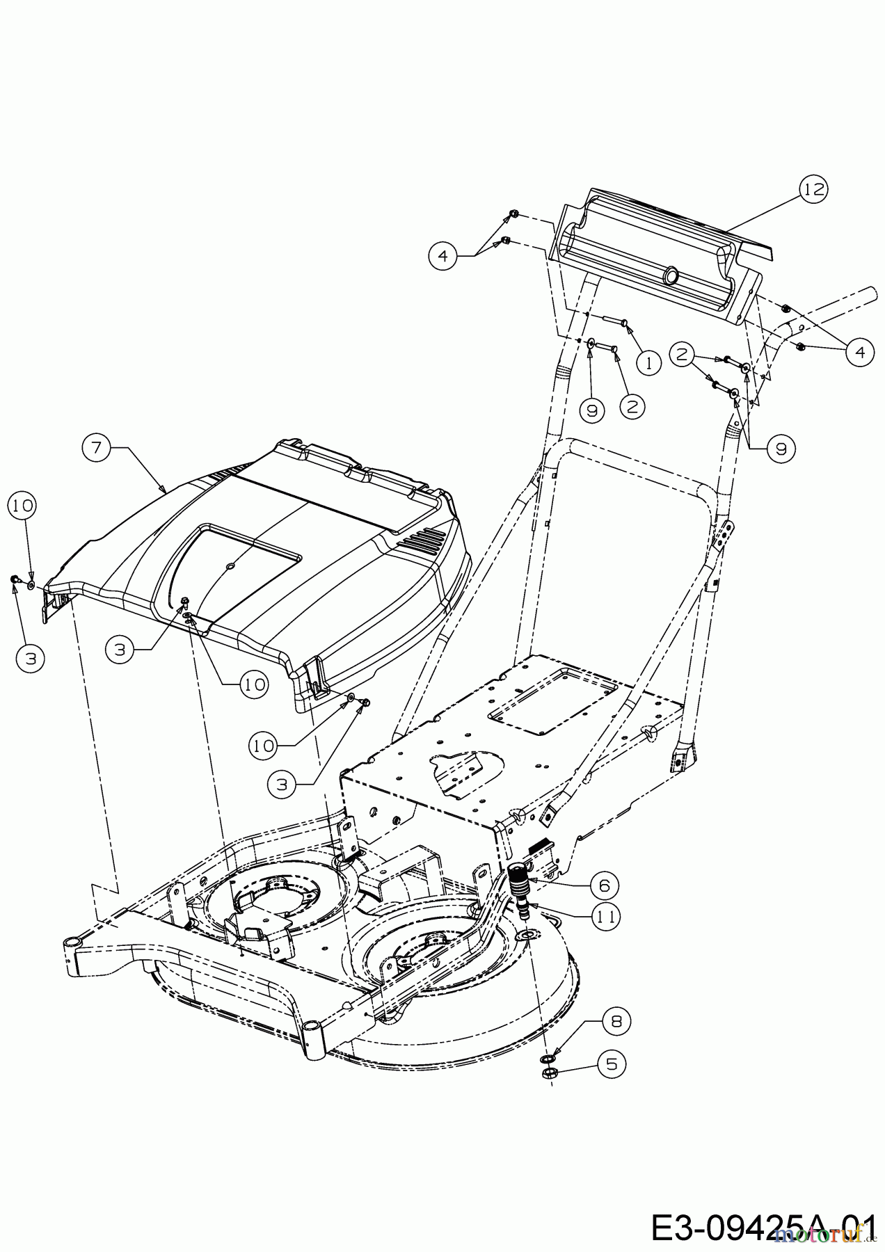 MTD Motormäher mit Antrieb WCM 84 E 12AE76SM678 (2018) Abdeckung Mähwerk, Armaturenbrett