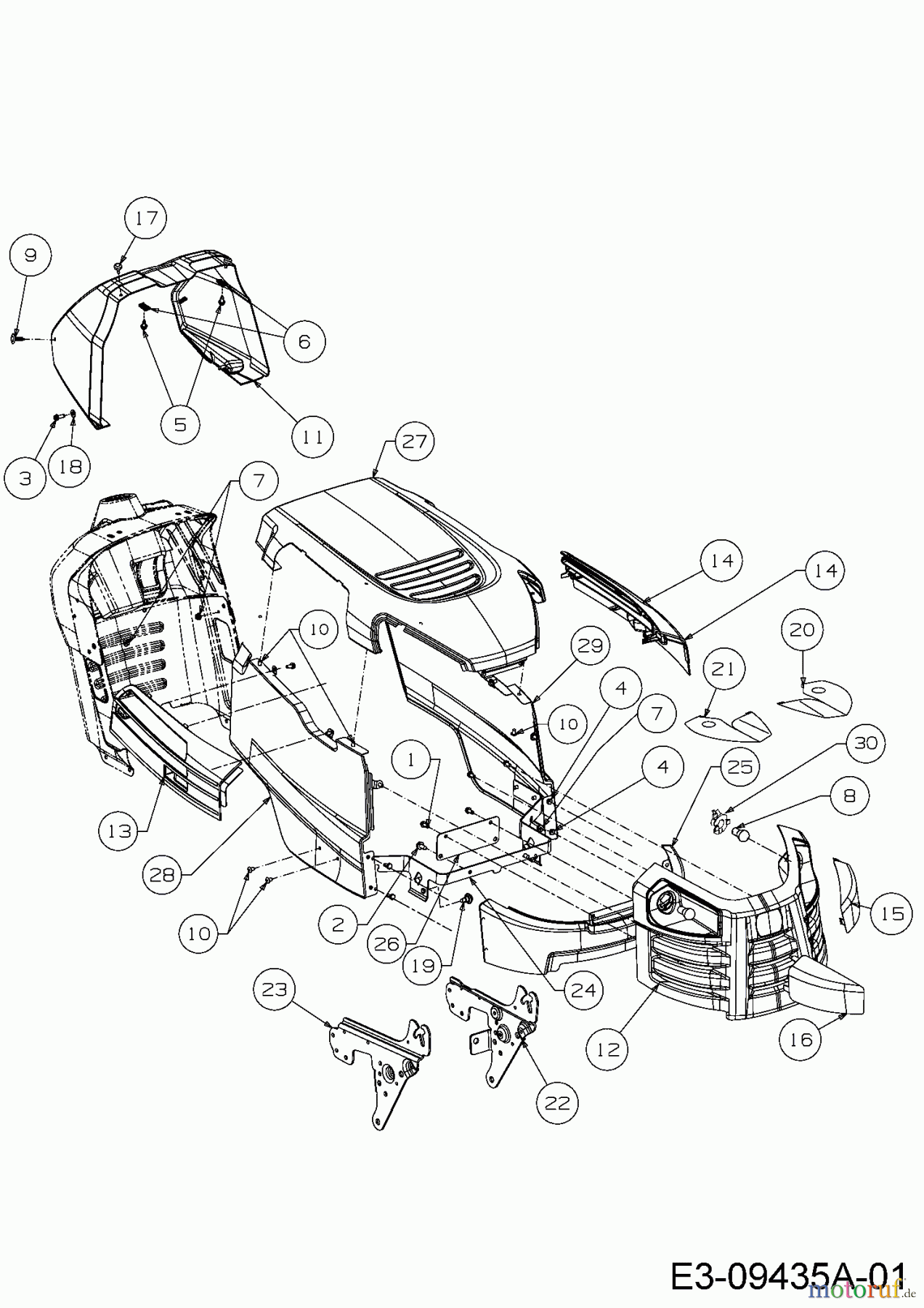 Cub Cadet Rasentraktoren LT 3 PS 107 13HT79DG603 (2017) Motorhaube D-Style