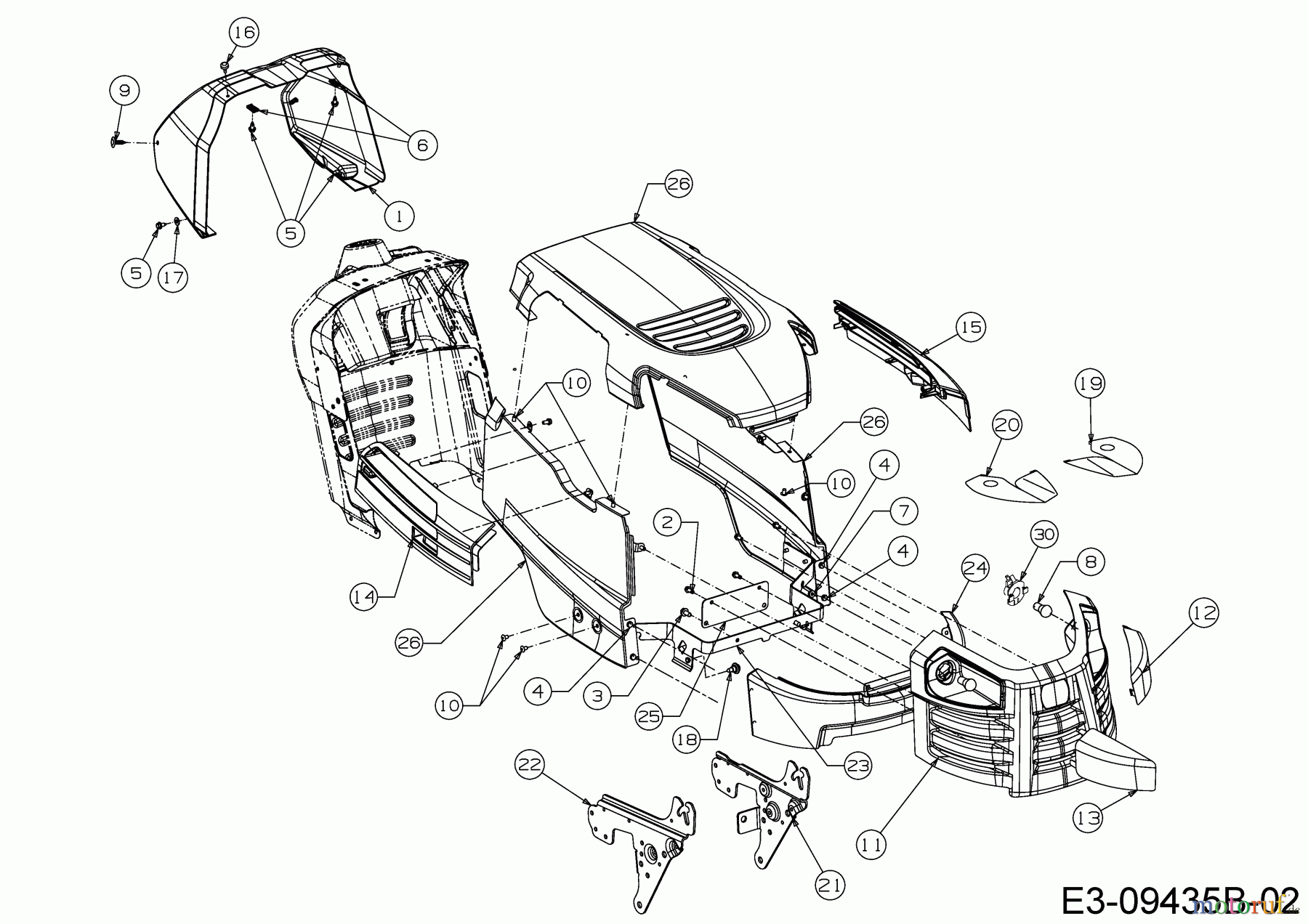 Cub Cadet Rasentraktoren LT1 OR105T 13I876DN603 (2017) Motorhaube D-Style