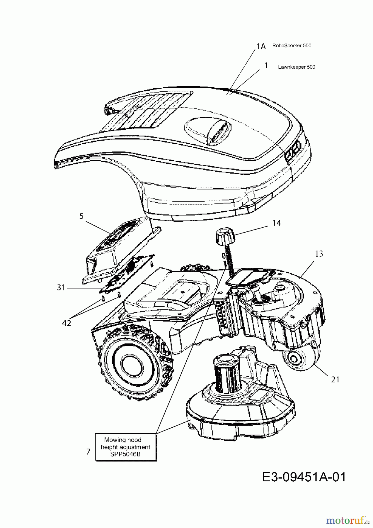 Wolf-Garten Mähroboter Robo Scooter 500 18AO05LA650 (2013) Stossfänger