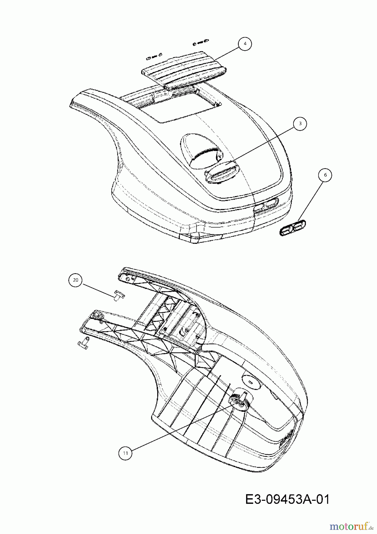Wolf-Garten Mähroboter Robo Scooter 500 18AO05LA650 (2013) Abdeckhaube