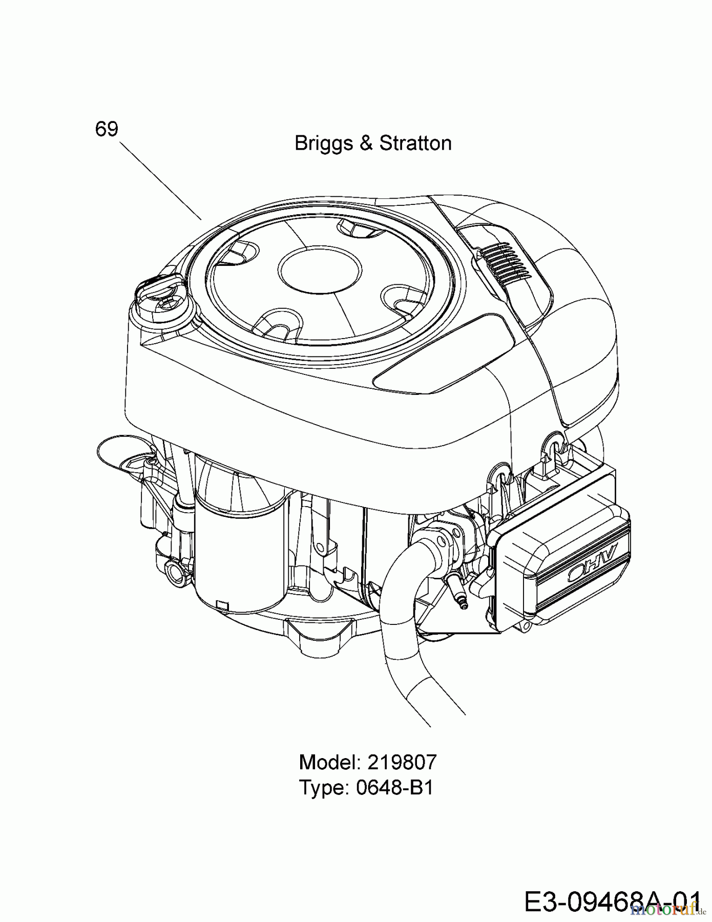 Sunline Rasentraktoren RTS 125/96 13AH762F685 (2009) Motor B&S