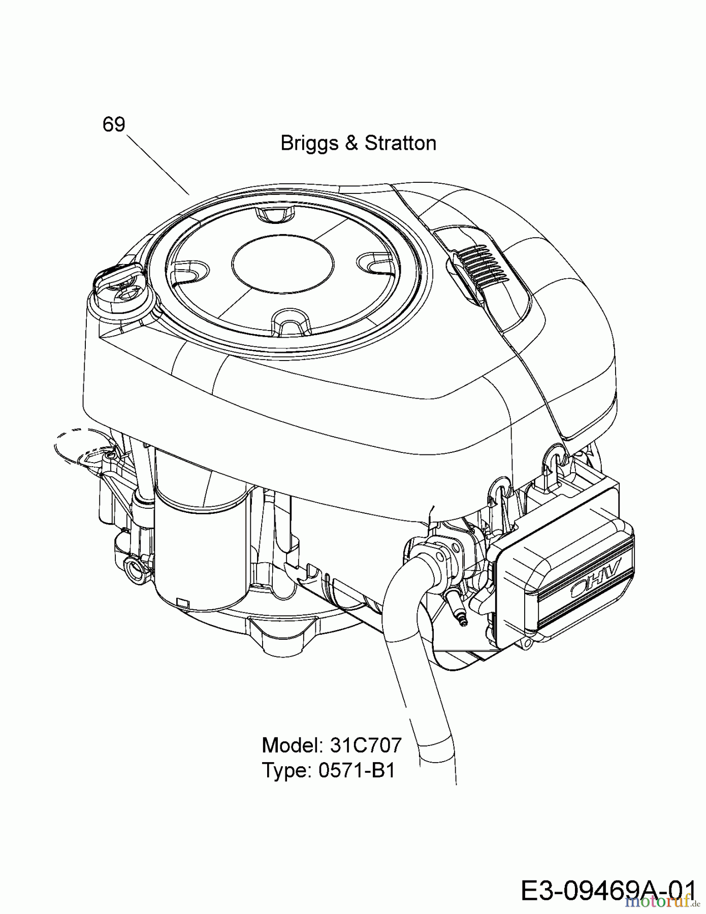 M Tech Rasentraktoren M 175/107 T 13AN768G605 (2009) Motor B&S