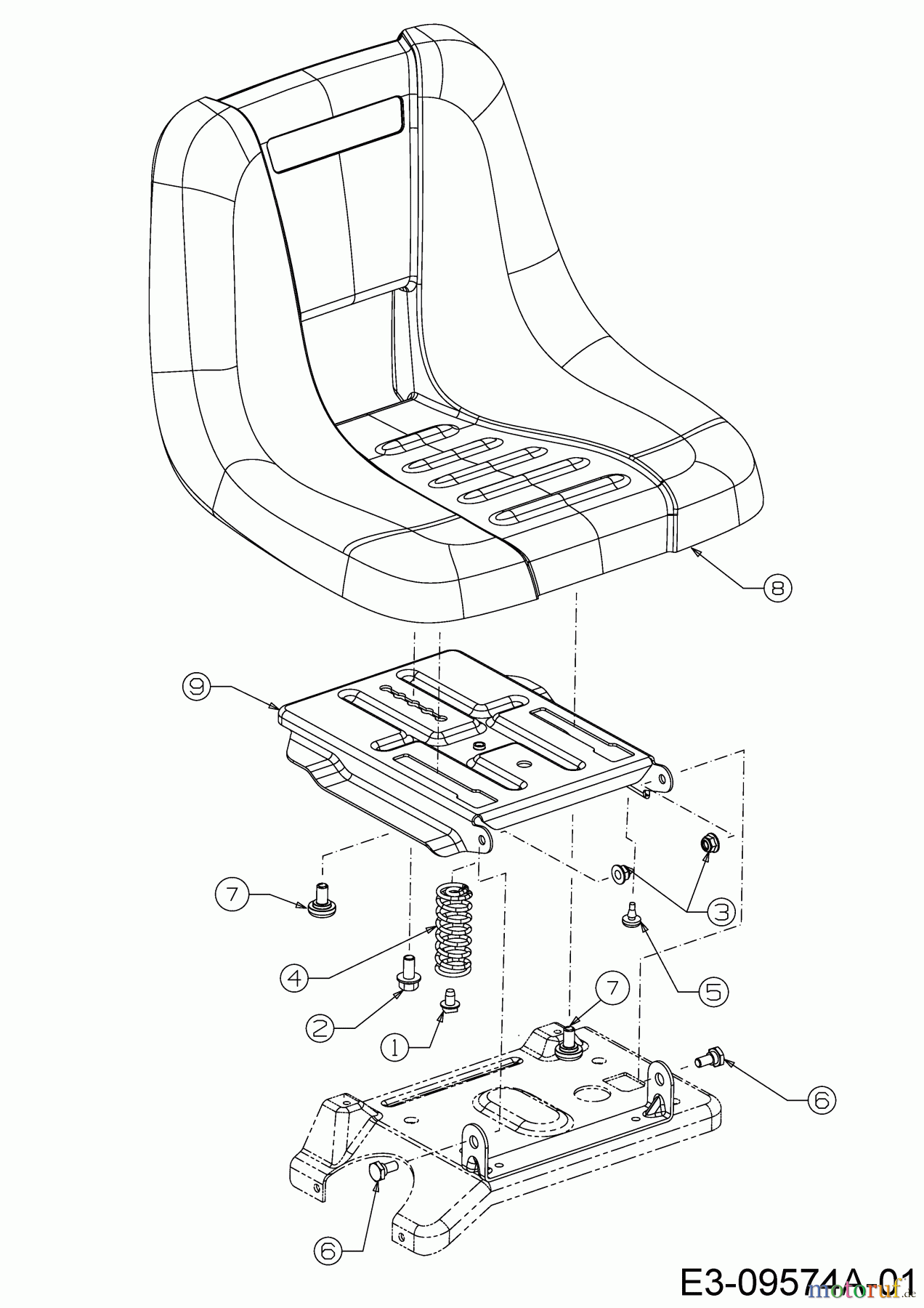 WOLF-Garten Expert Rasentraktoren Scooter Pro Hydro 13A221HD650 (2016) Sitz, Sitzträger