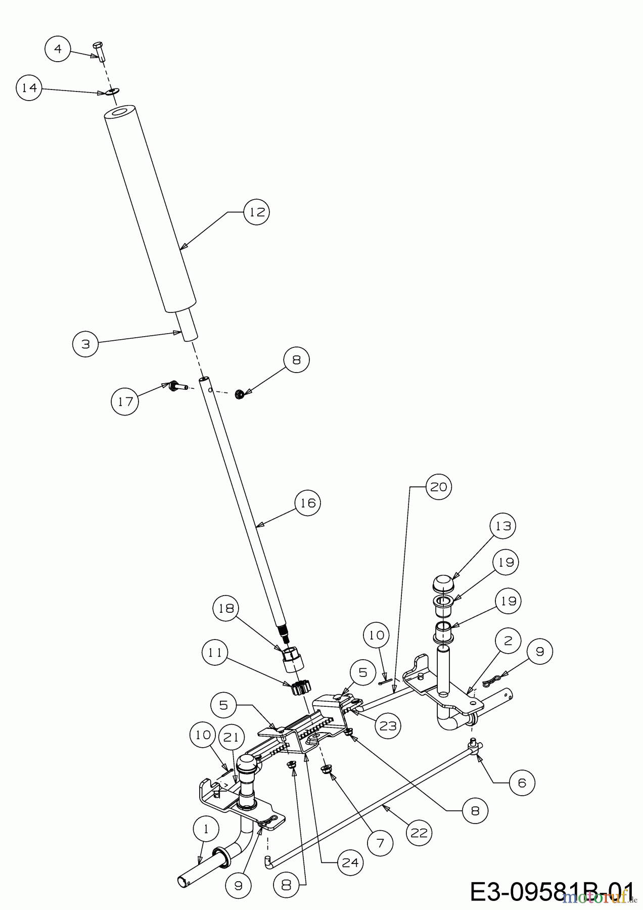 Wolf-Garten Rasentraktoren Scooter M / RDE 60 M 13B326SC650M (2018) Lenkung