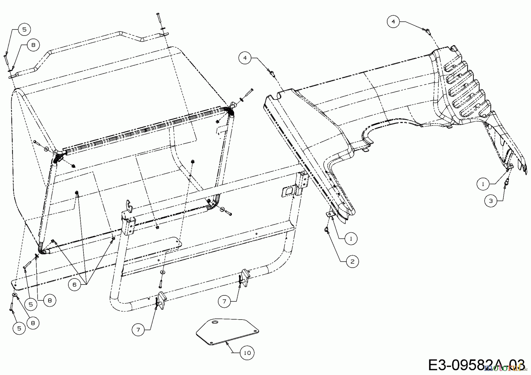 Wolf-Garten Rasentraktoren Scooter Hydro 13A221SD650 (2016) Anhängekupplung, Schraubenbeipack Sitzwanne