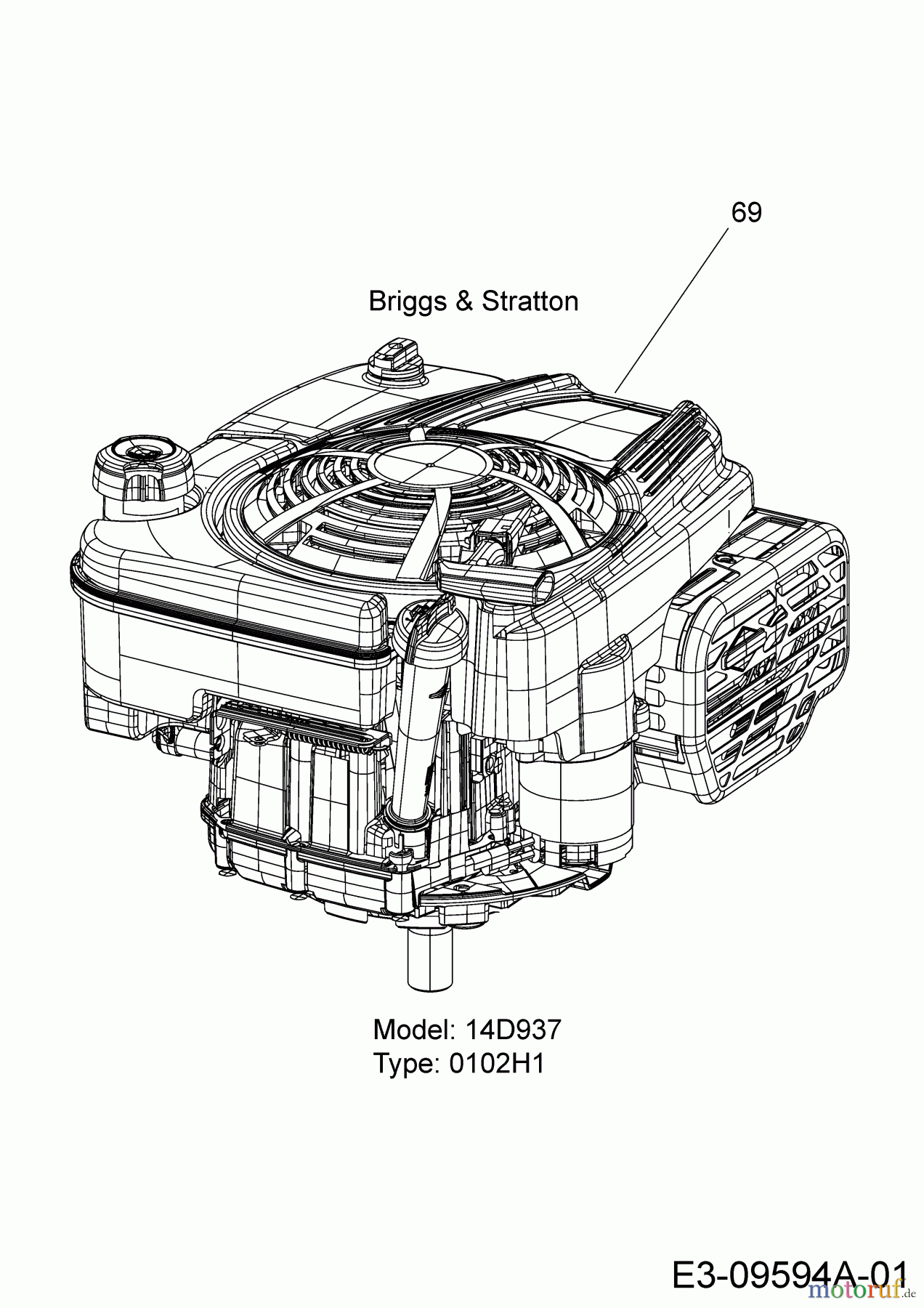 MTD Rasentraktoren Minirider 60 RDHE 13A521SC600 (2016) Motor Briggs & Stratton