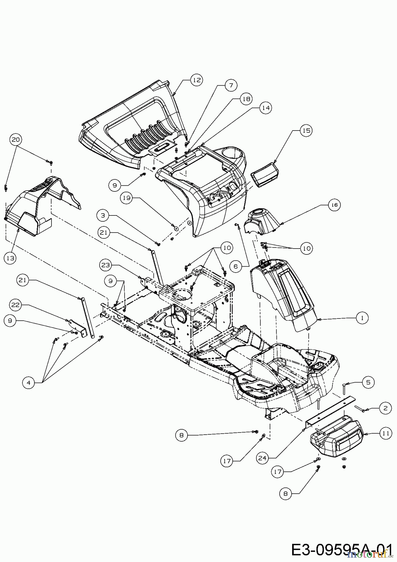 MTD Rasentraktoren Minirider 60 RDHE 13A521SC600 (2016) Verkleidungen