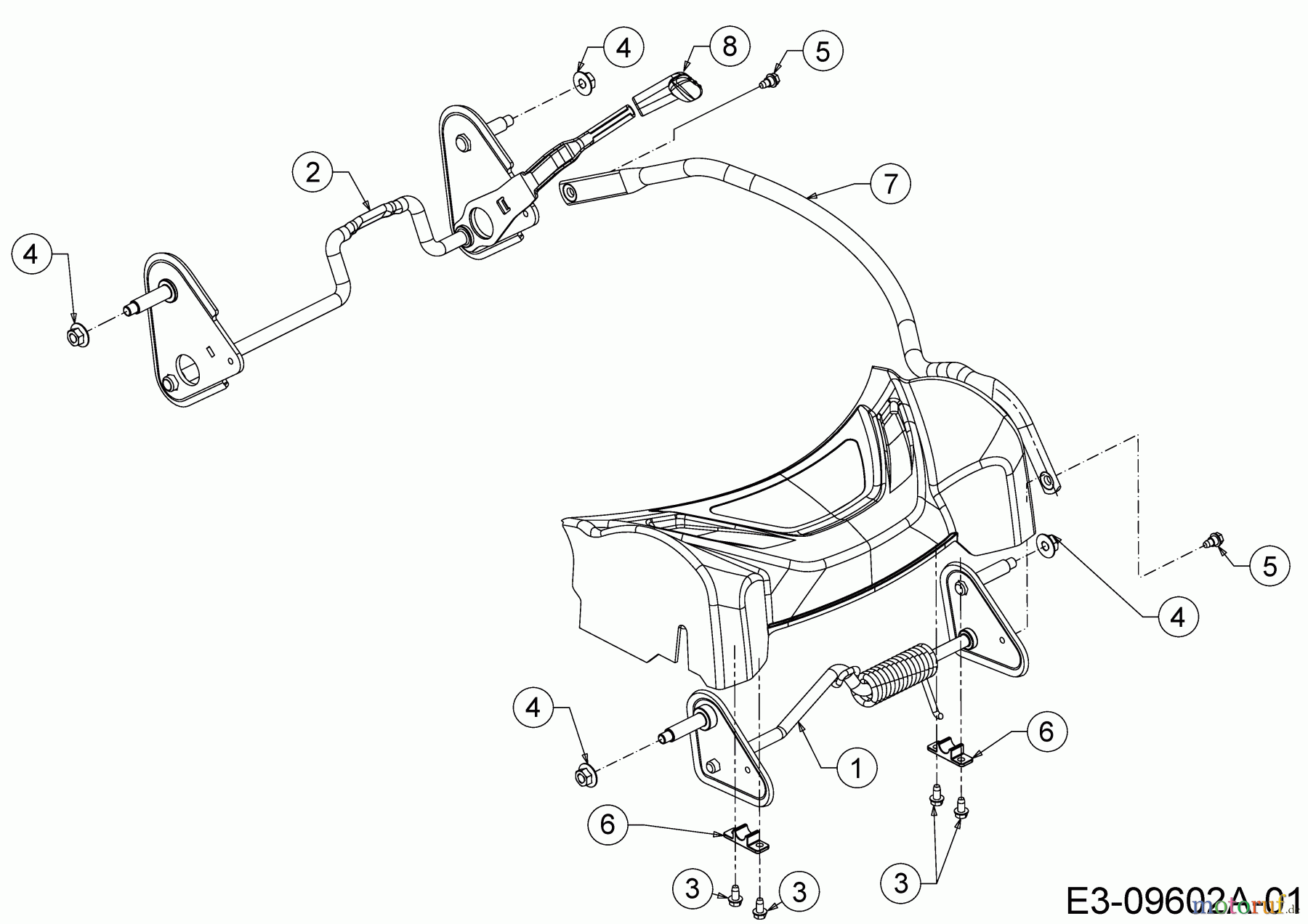 Massey Ferguson Motormäher mit Antrieb MF 46 SPBV 12BVK15E695 (2017) Achsen, Höhenverstellung