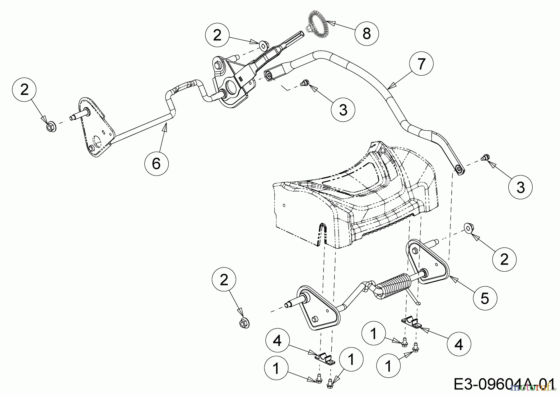  Wolf-Garten Motormäher mit Antrieb A 420 AVHW 12AQLV5B650  (2017) Achsen, Höhenverstellung