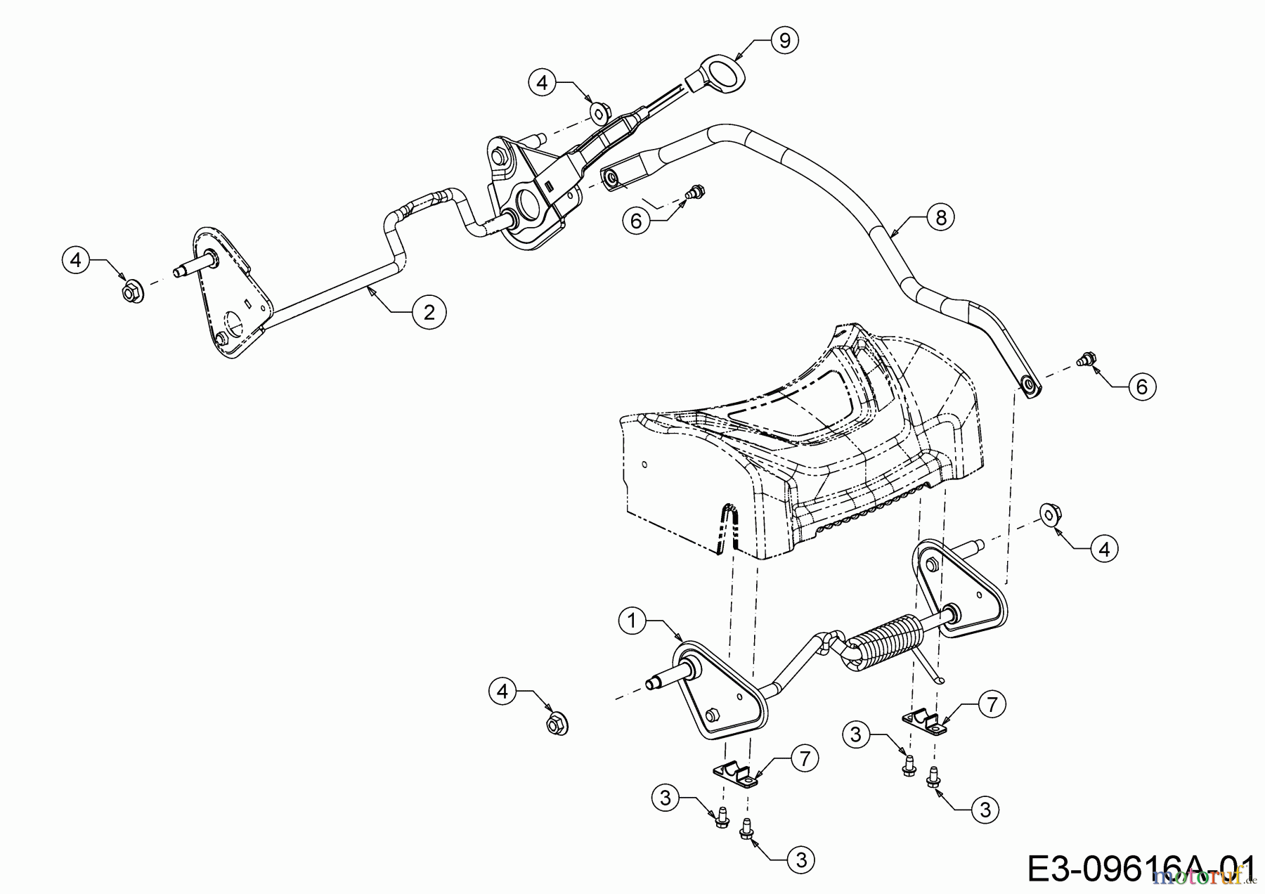MTD Motormäher mit Antrieb Optima 53 SPHHW 12C-PHDQ600 (2017) Achsen, Höhenverstellung