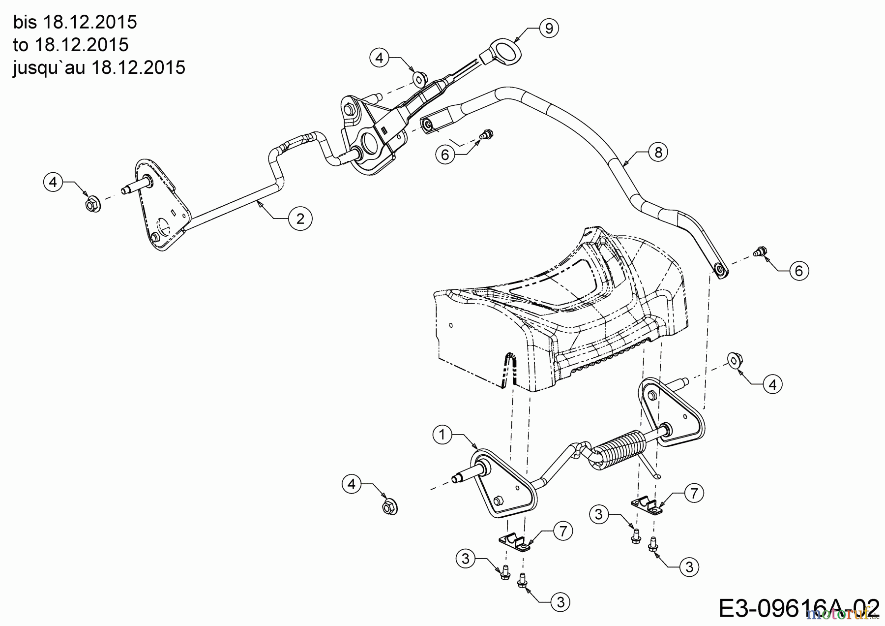  Wolf-Garten Motormäher mit Antrieb ST 5300 AHHW 12B-PRCQ650  (2017) Achsen, Höhenverstellung bis 18.12.2015