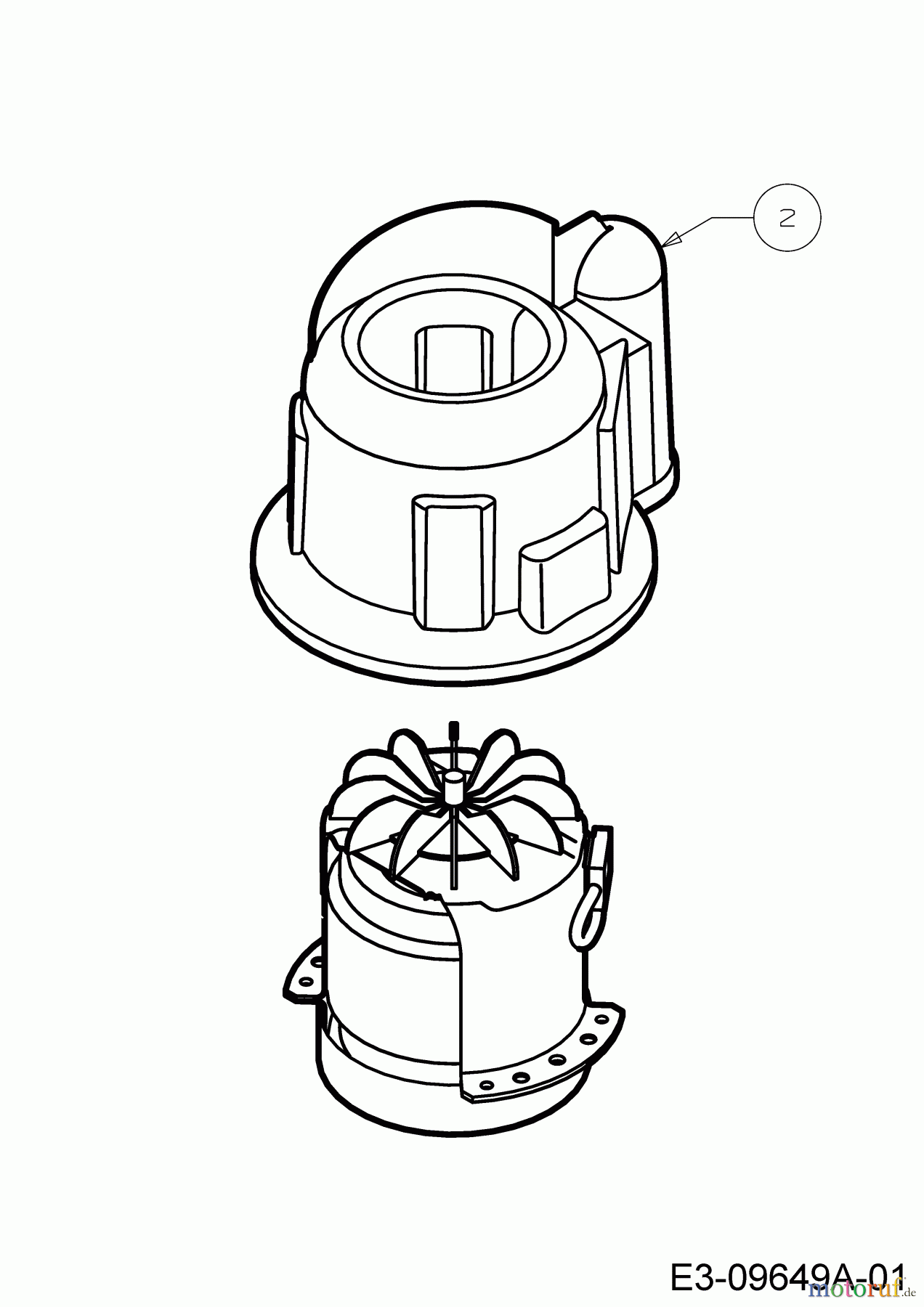 WOLF-Garten Expert Elektromäher Expert 37 E 18AWG1H-650 (2013) Luftführung Elektromotor