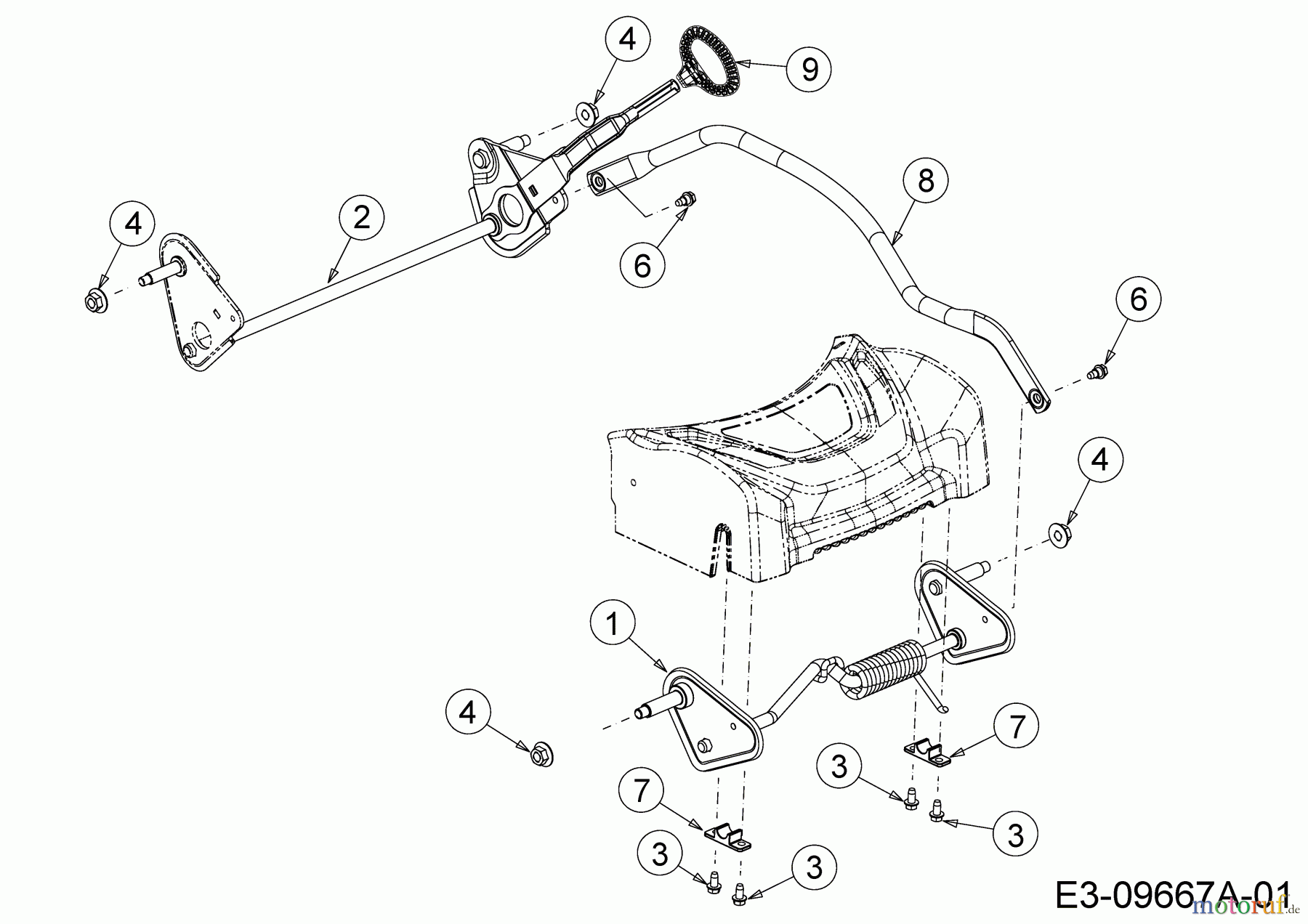 WOLF-Garten Expert Motormäher Expert 420 11B-LUSC650 (2017) Achsen, Höhenverstellung