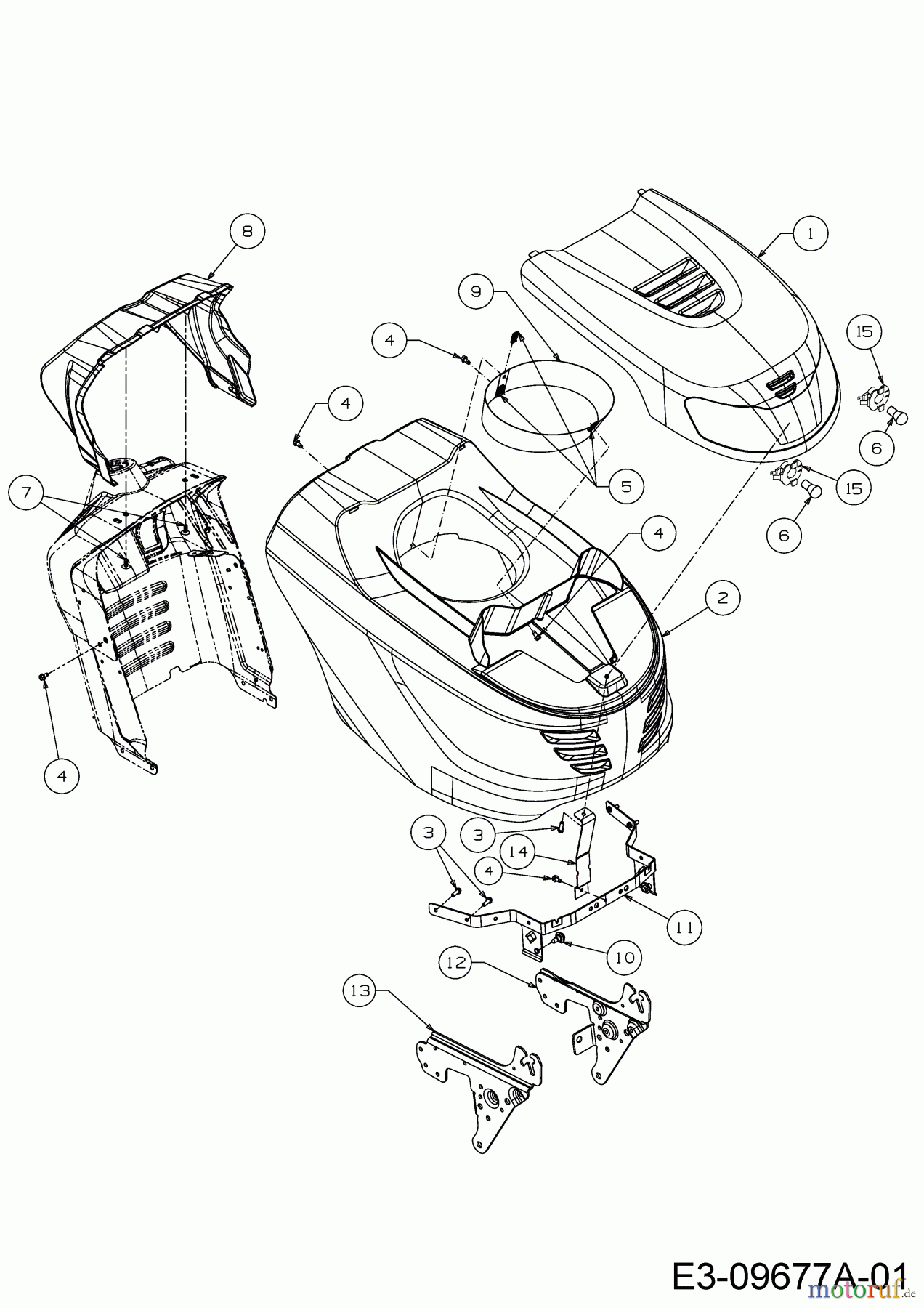 Wolf-Garten Rasentraktoren 105.175 H 13HN71WN650 (2017) Motorhaube G-Style