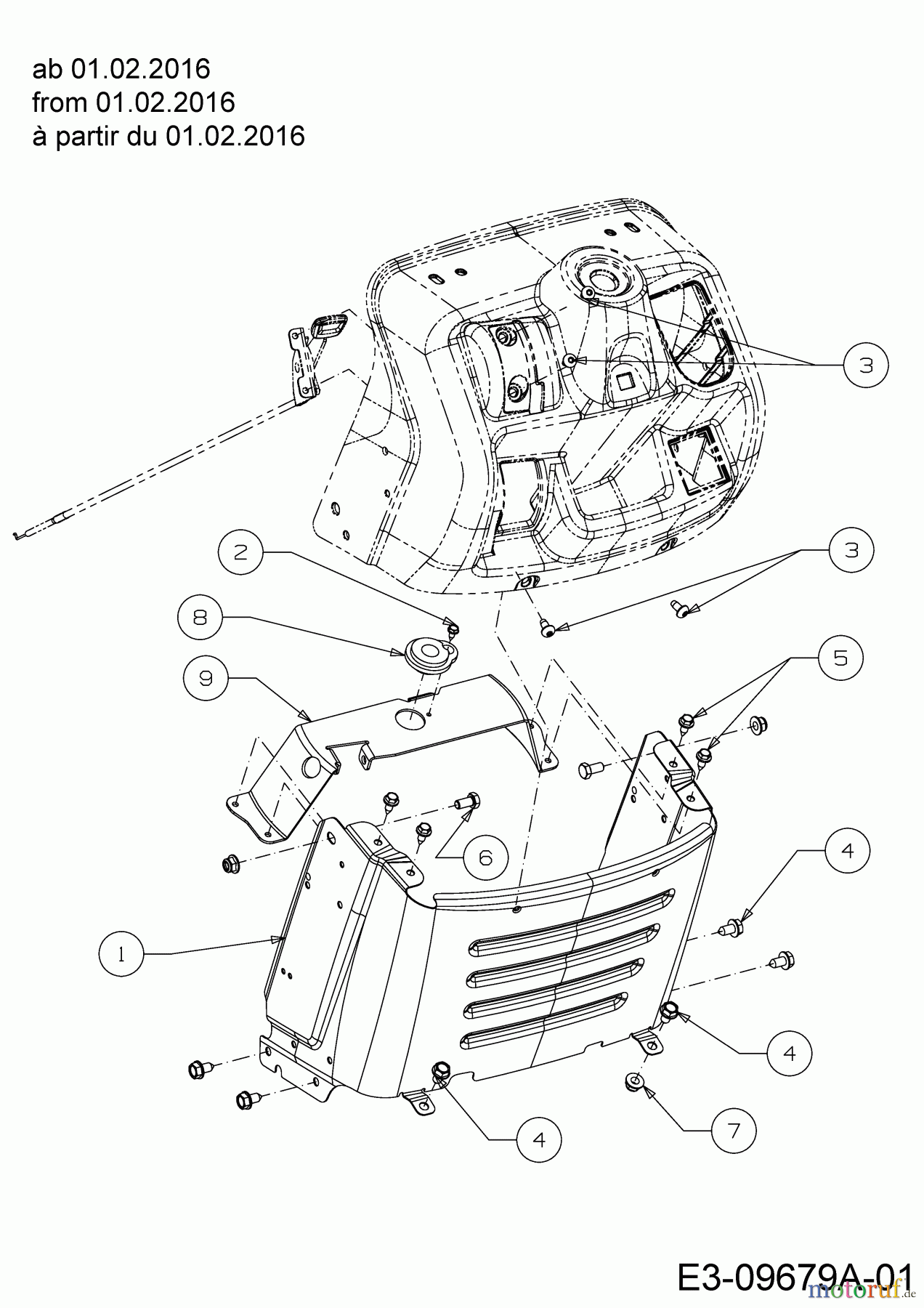 Tigara Rasentraktoren TG 22/107 H 13HT79KG649 (2016) Armaturenbrett ab 01.02.2016
