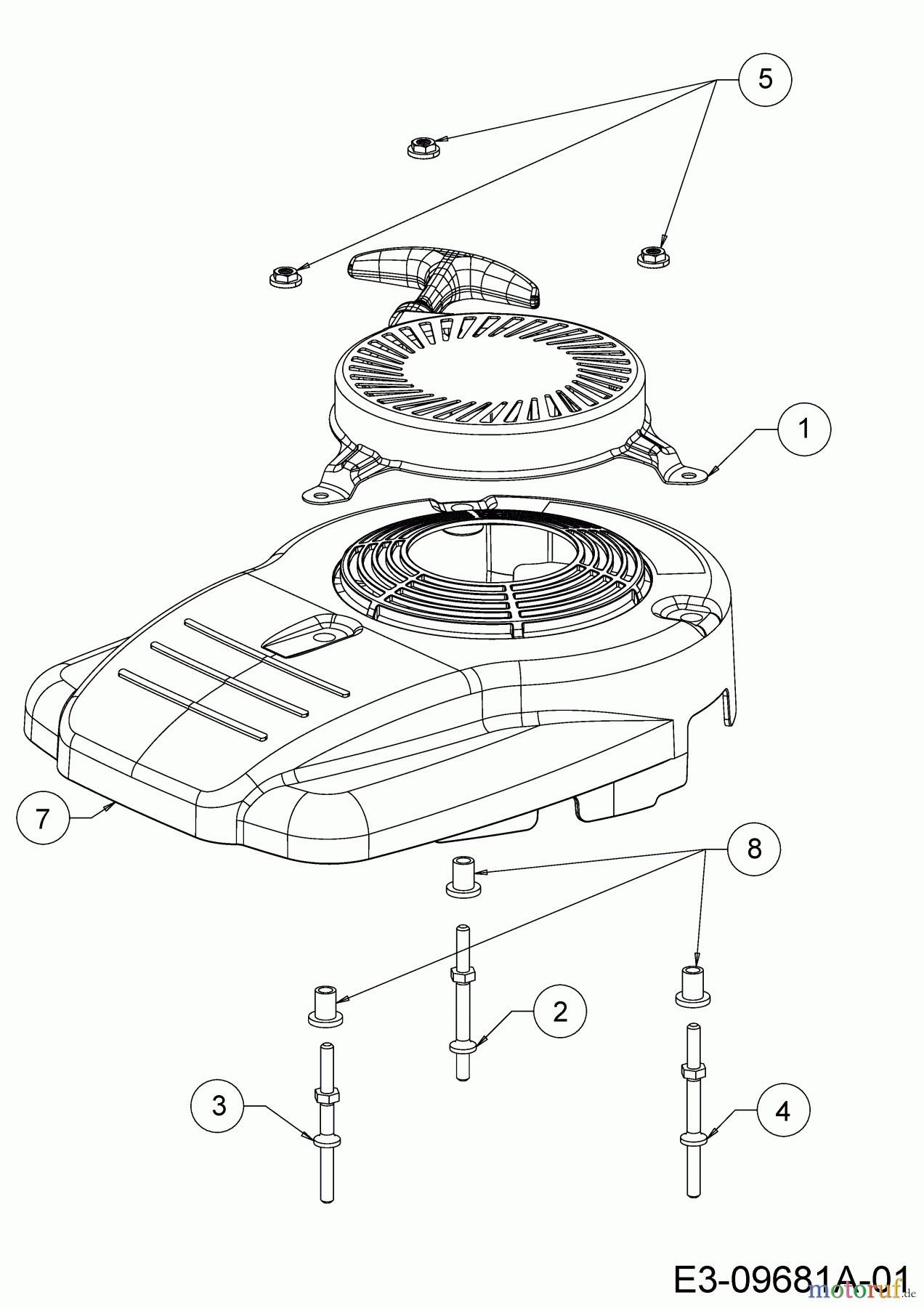 MTD-Motoren Vertikal 1P61NHB 752Z1P61NHB (2016) Motorhaube, Reversierstarter