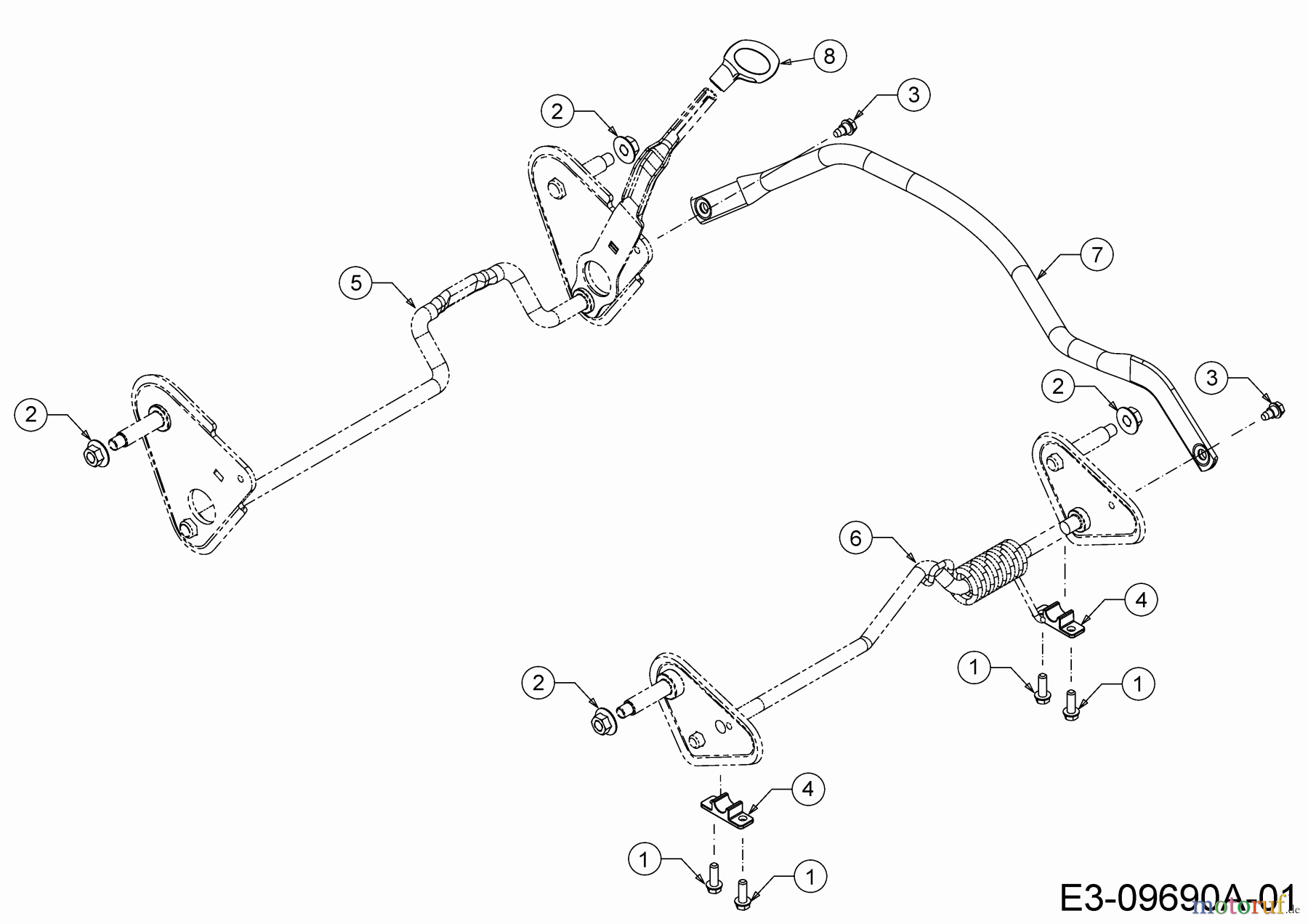  Cub Cadet Motormäher CC 53 POHW 11A-PTKC603  (2016) Achshalter vorne, Achsen, Höhenverstellung