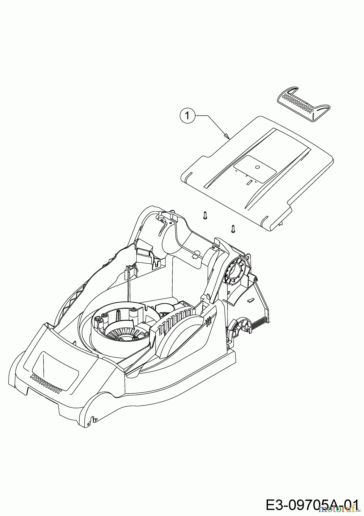 WOLF-Garten Expert Elektromäher Expert 40 E 18AWH1K-650 (2014) Heckklappe