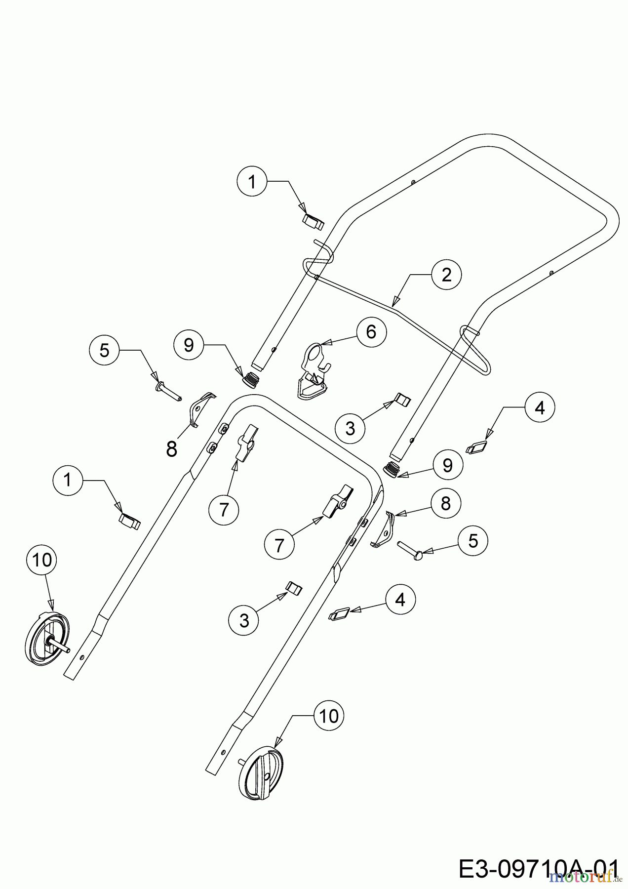 WOLF-Garten Expert Elektromäher mit Antrieb Expert 40 EA 18DRH1K-C50 (2017) Befestigungsteile Holm