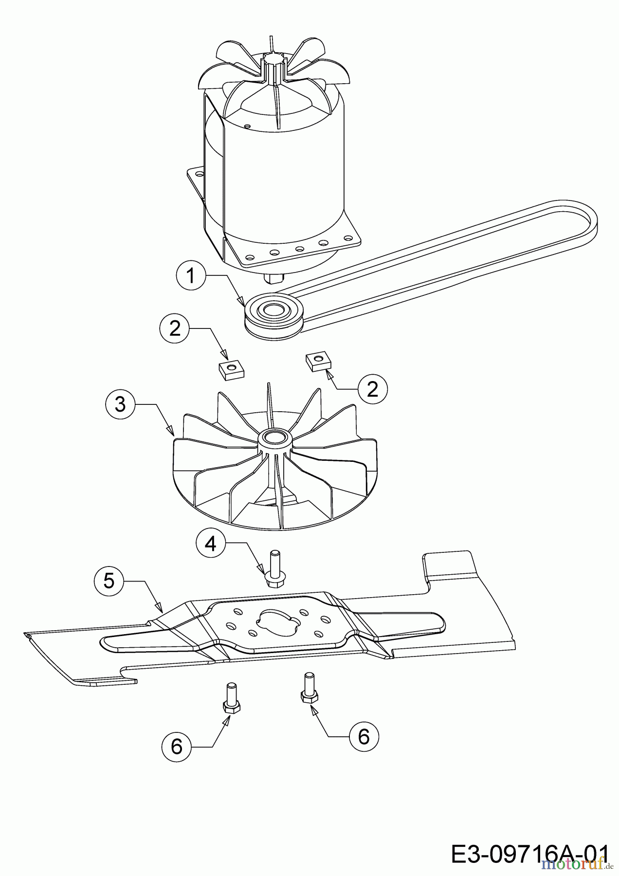 WOLF-Garten Expert Elektromäher mit Antrieb Expert 40 EA 18DRH1K-C50 (2017) Messer, Messeraufnahme