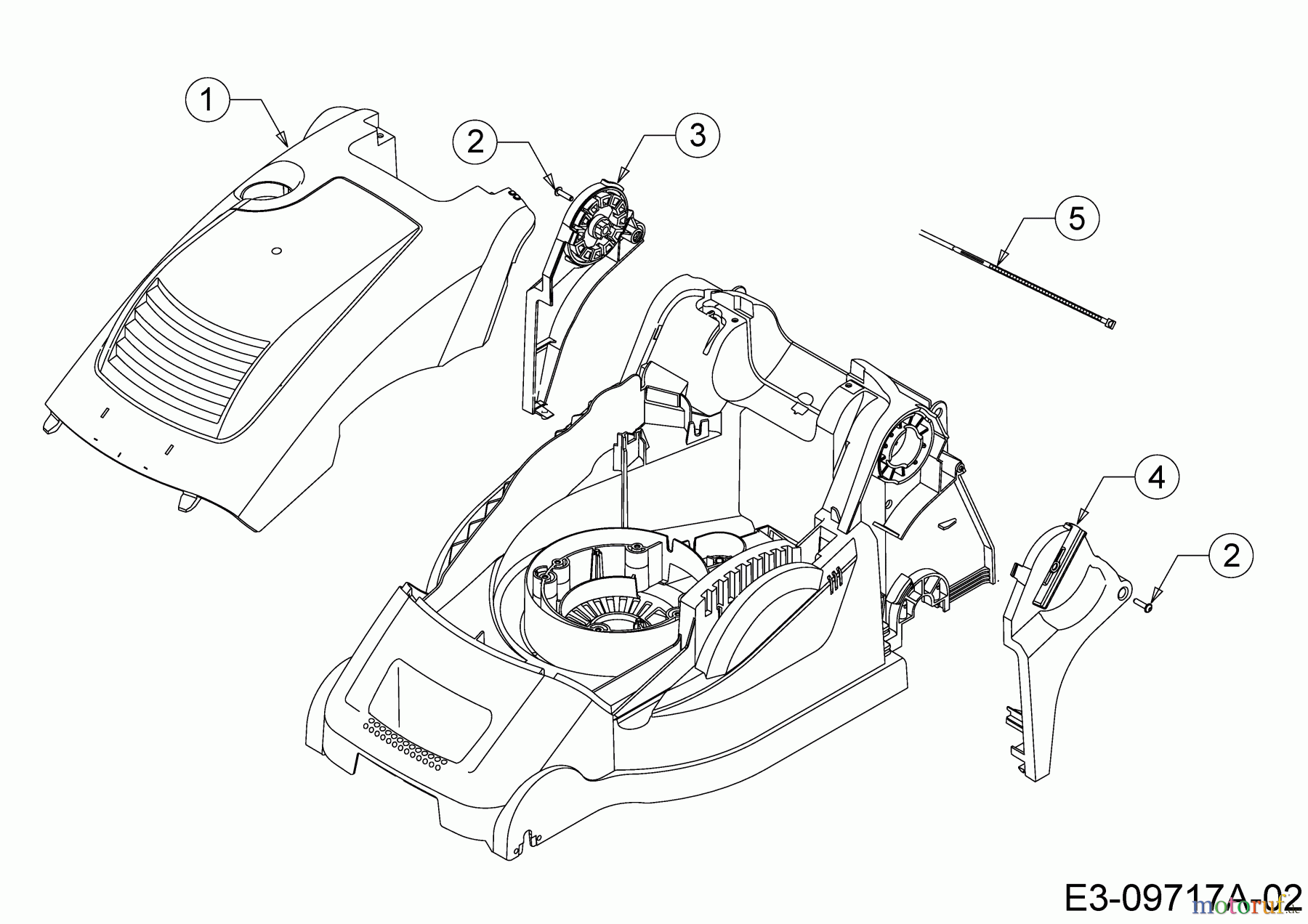 WOLF-Garten Expert Elektromäher mit Antrieb Expert 40 EA 18BRH1K-650 (2014) Abdeckung seitlich, Motorhaube