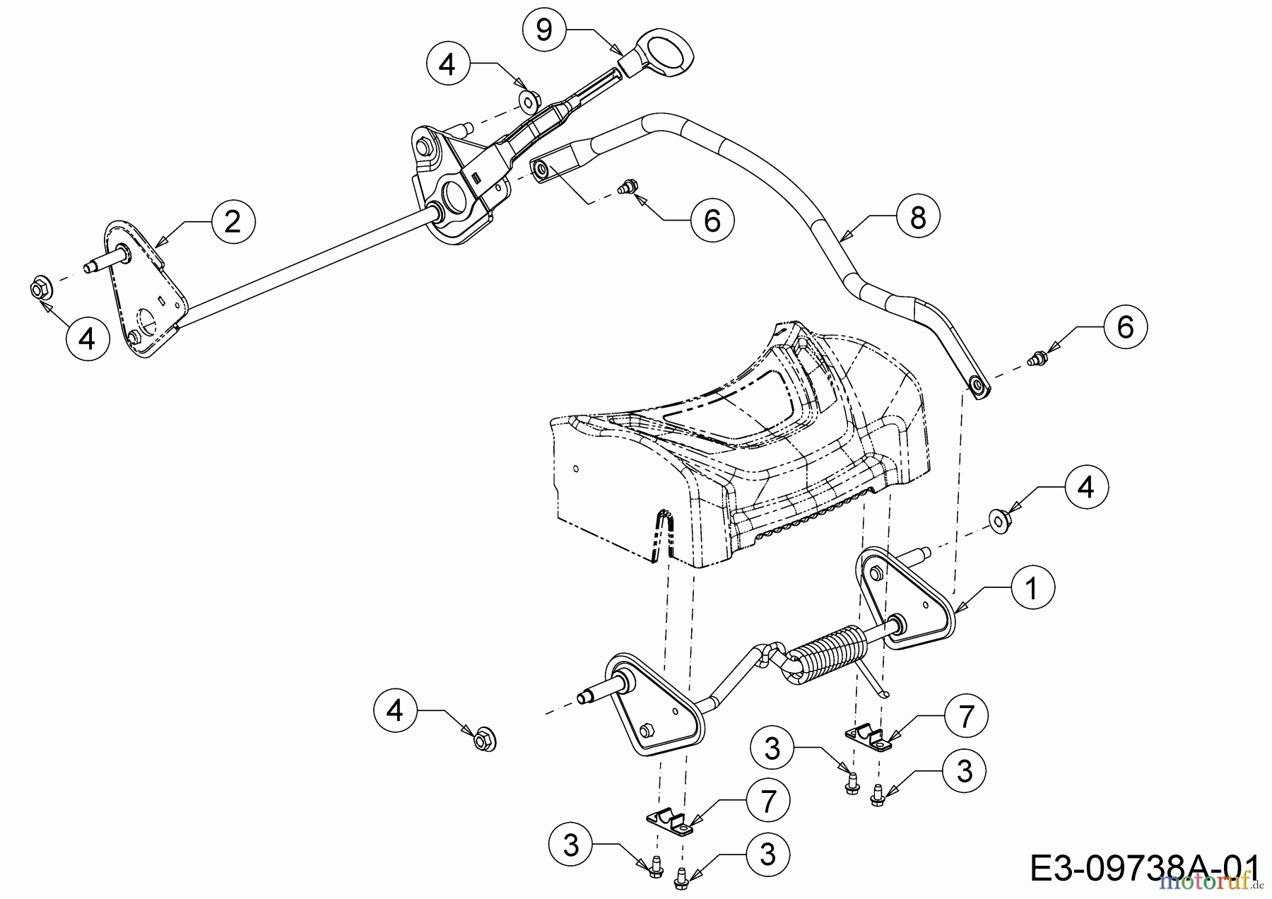 Mr.Gardener Motormäher HW 46 B 11A-TN5C629 (2017) Achsen, Höhenverstellung