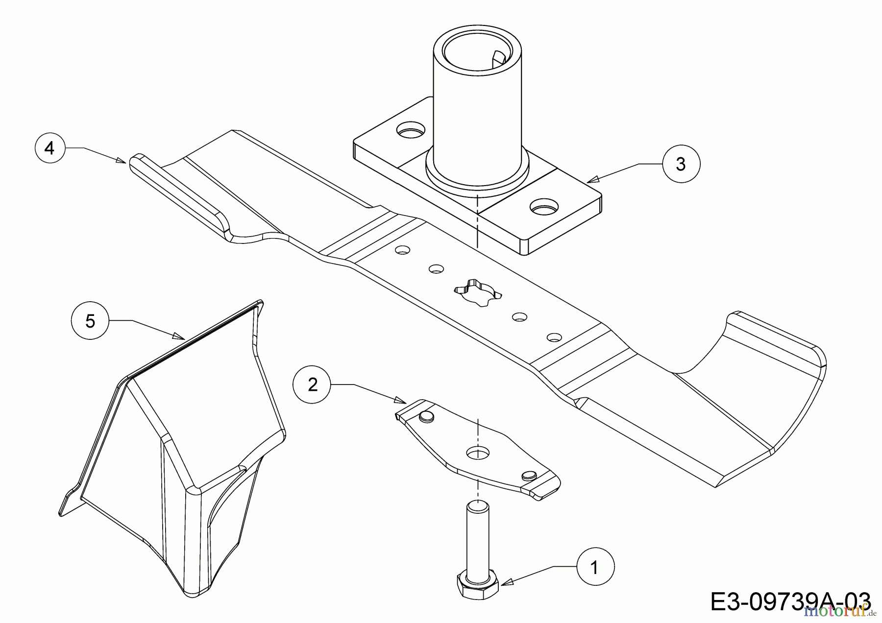 Mr.Gardener Motormäher HW 42 B 11A-LL5B629 (2018) Messer, Messeraufnahme, Mulchstopfen