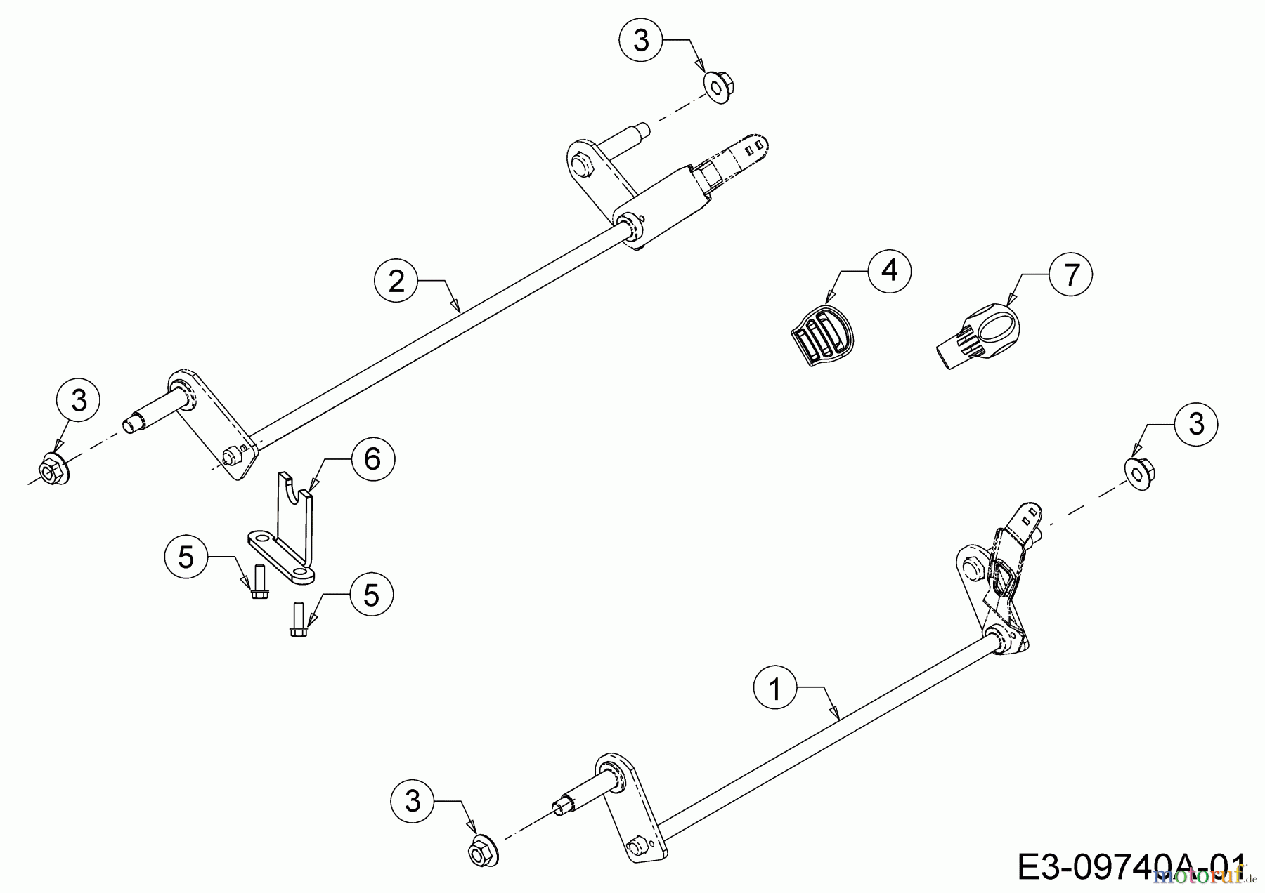  Mr.Gardener Motormäher HW 42 B 11A-LL5B629  (2018) Achsen, Höhenverstellung