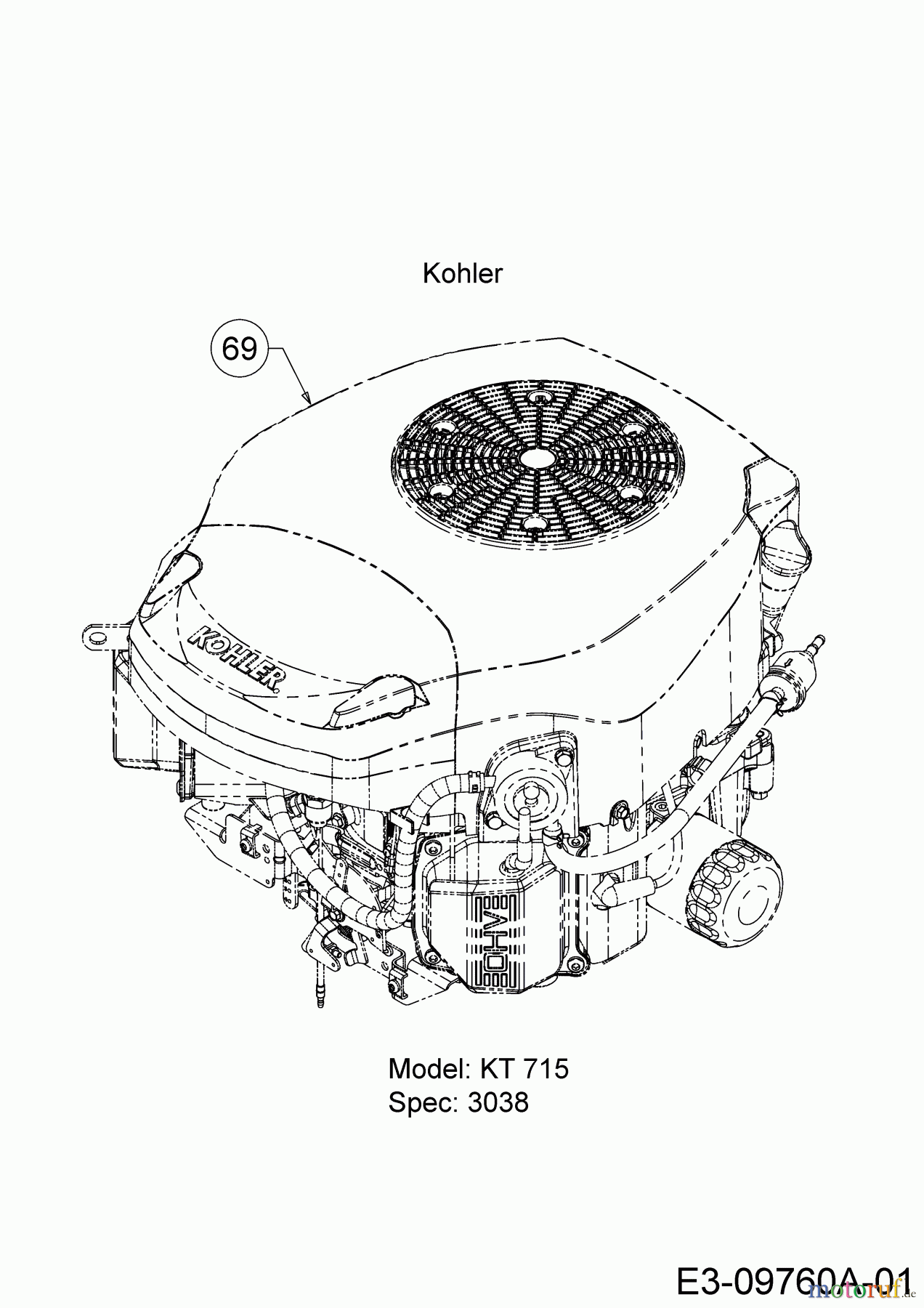 Cub Cadet Zero Turn RZT S 42 17BICBDS603 (2016) Motor Kohler
