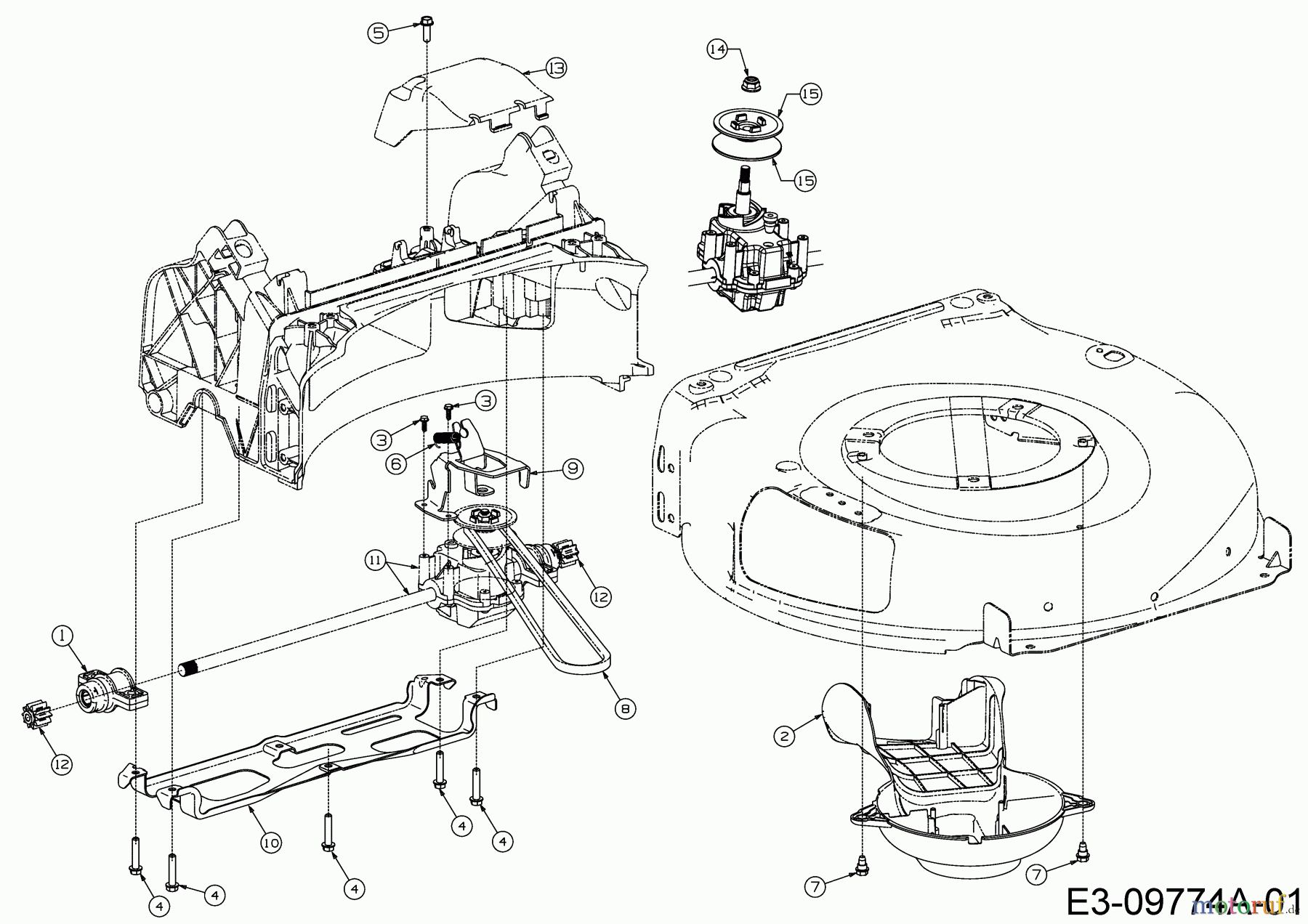  Cub Cadet Motormäher mit Antrieb SC 500 HW 12ABD2M5710  (2018) Getriebe, Keilriemen